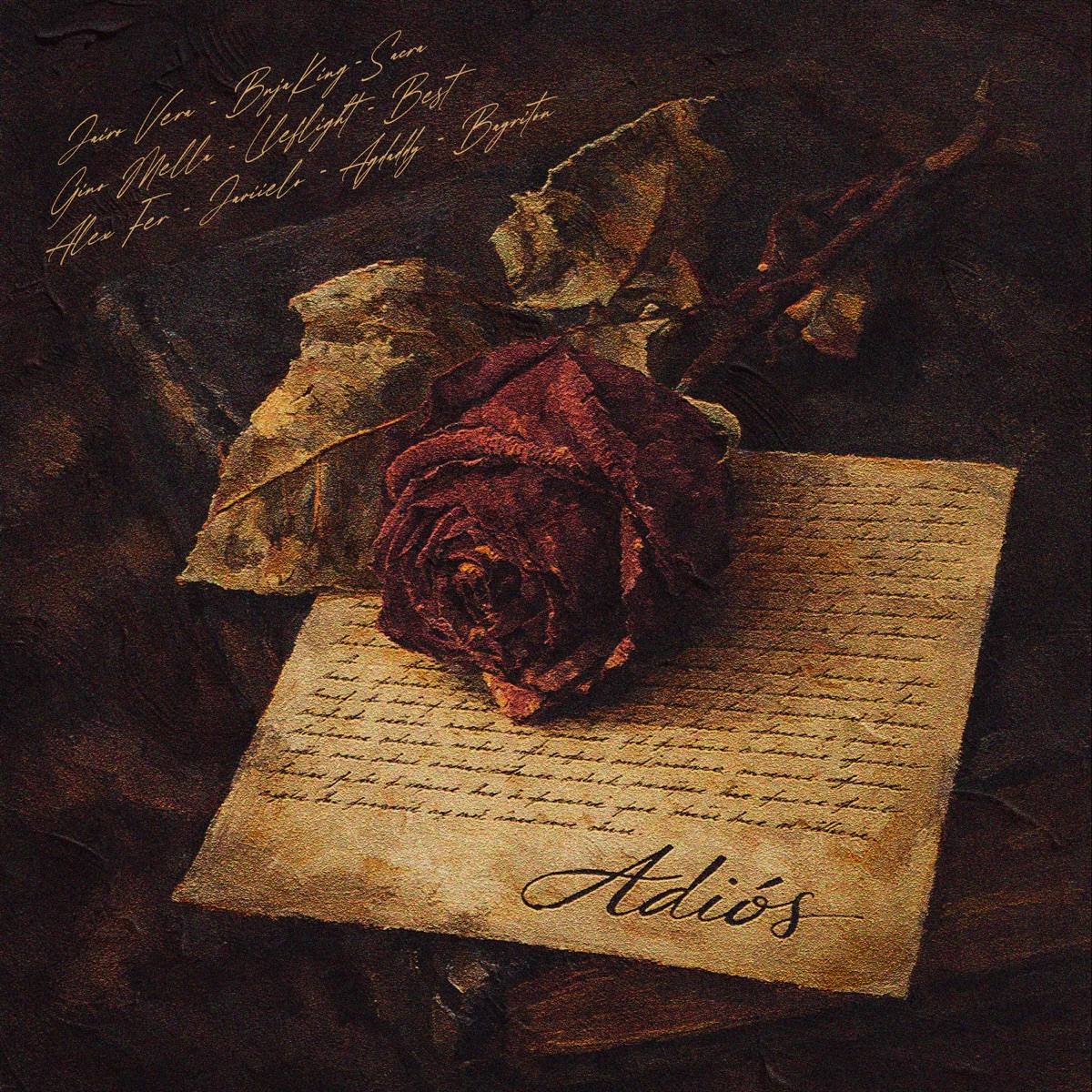 Adiós (feat. Jairo Vera, Bayriton, Lleflight, Sacra Mr Melody, Alex Fer, Javiielo, Best) - Single by Gino Mella, BNJA KING, Ag Daddy & Sly album cover
