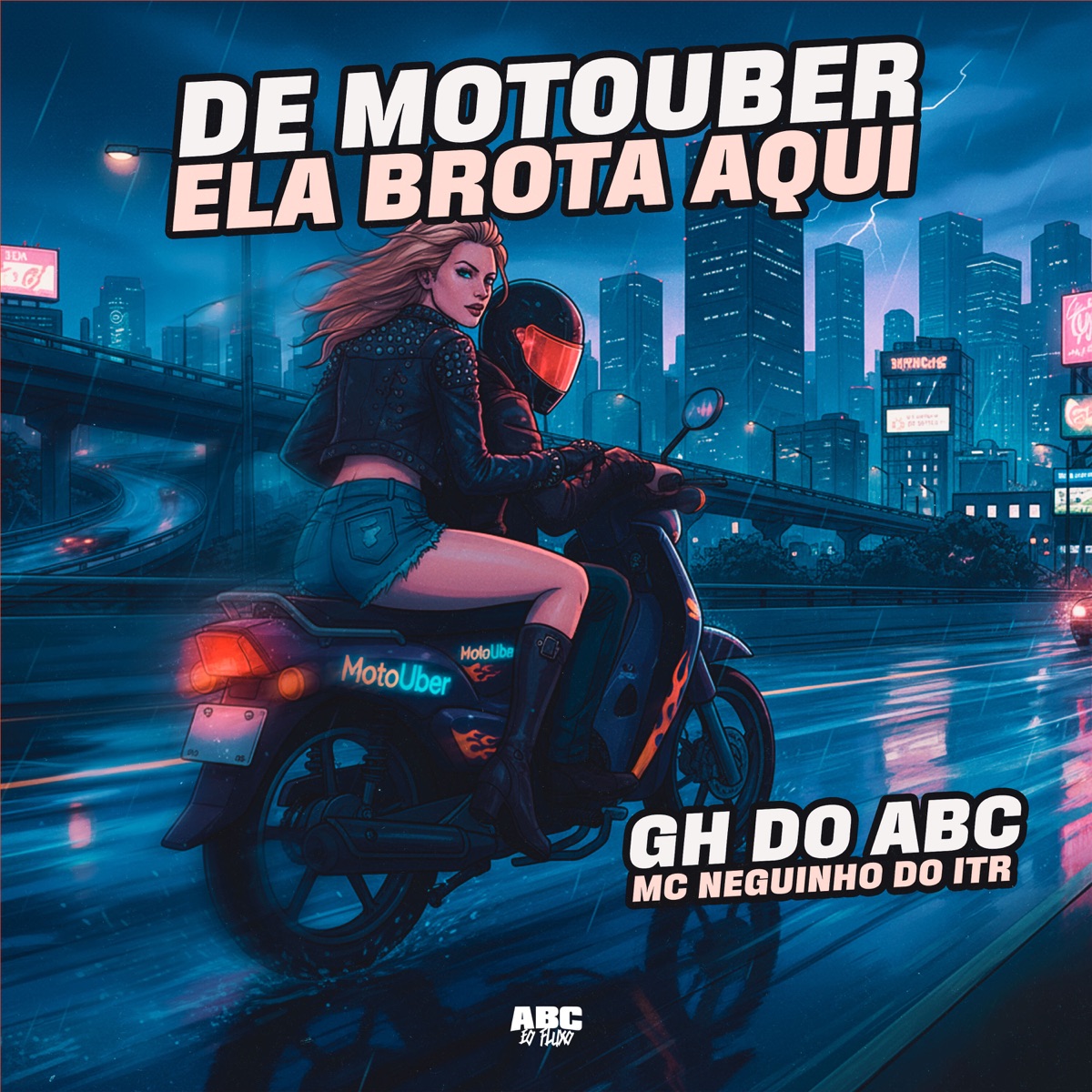 De Moto Uber Ela Brota Aqui - Single by GH DO ABC & Mc Neguinho do ITR album cover