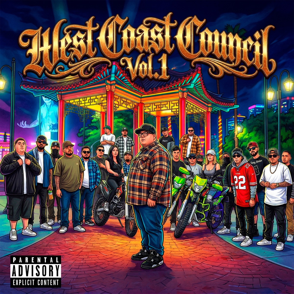 West Coast Council, Vol.1 (feat. Mexacali, Big Mike Torres, Rekz, ShortyBM, EL CHANTE, CHANO OG, Gared Rta, Ledek & OuttenCalle AS) - Single by Mimo Stc album cover