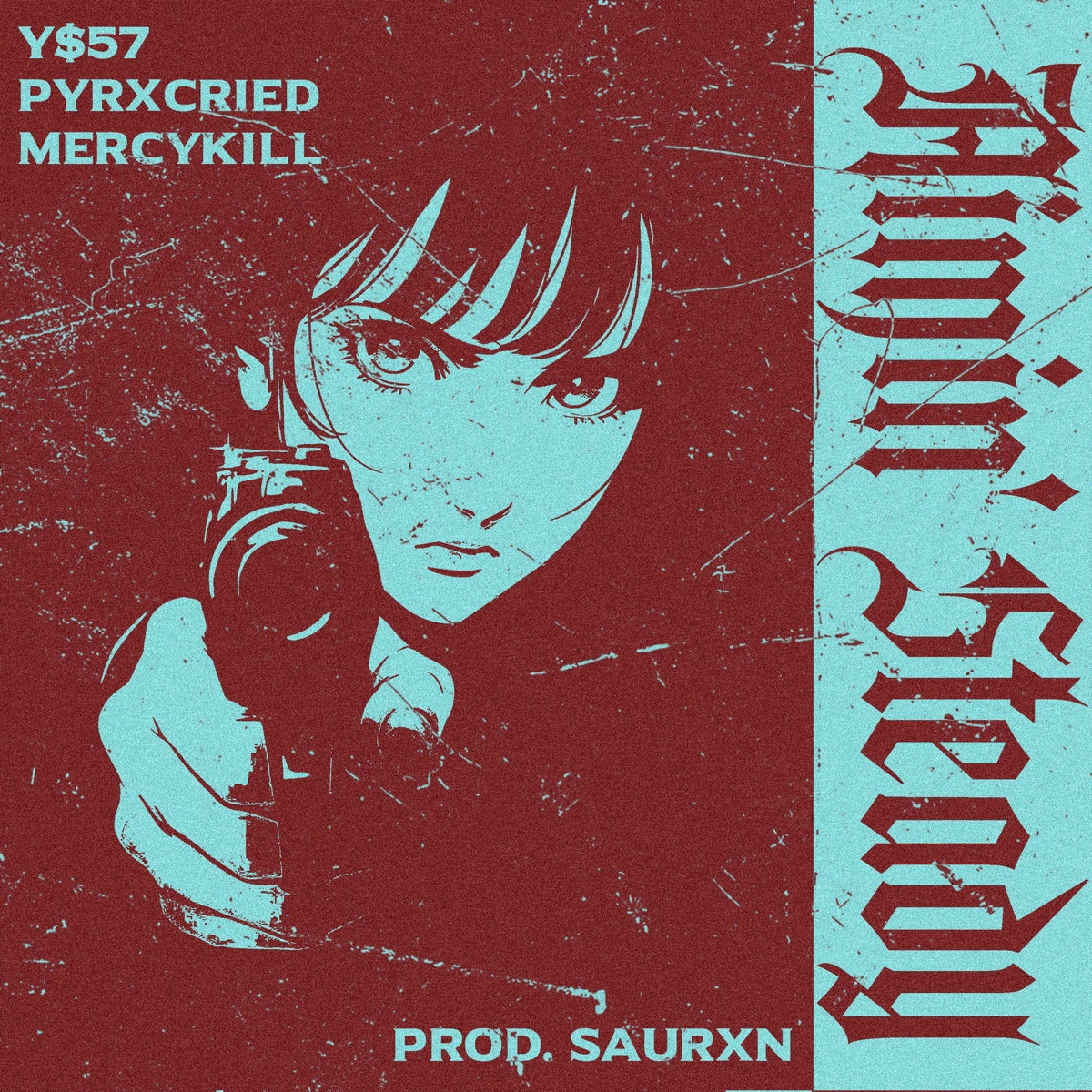 AIMIN' STEADY (feat. Mercykill) - Single by SAURXN, PYRXCRIED & Y$57 album cover