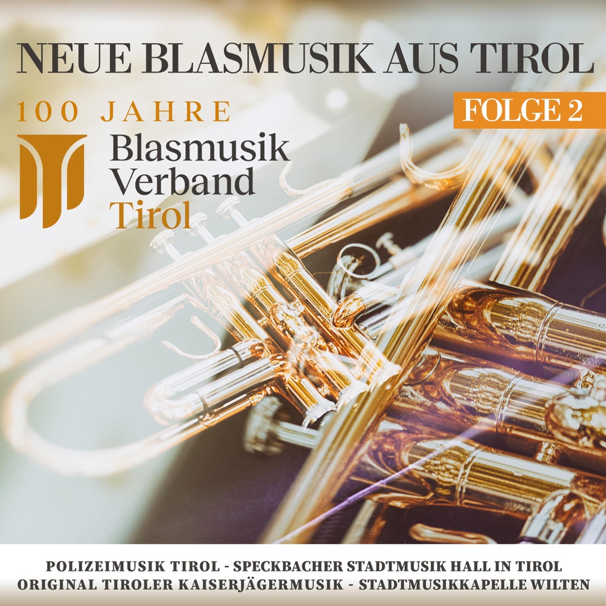 Neue Blasmusik aus Tirol, Vol. 2: 100 Jahre Blasmusik Verband Tirol by Speckbacher Stadtmusik Hall in Tirol, Original Tiroler Kaiserjägermusik, Polizeimusik Tirol & Stadtmusikkapelle Wilten album cover