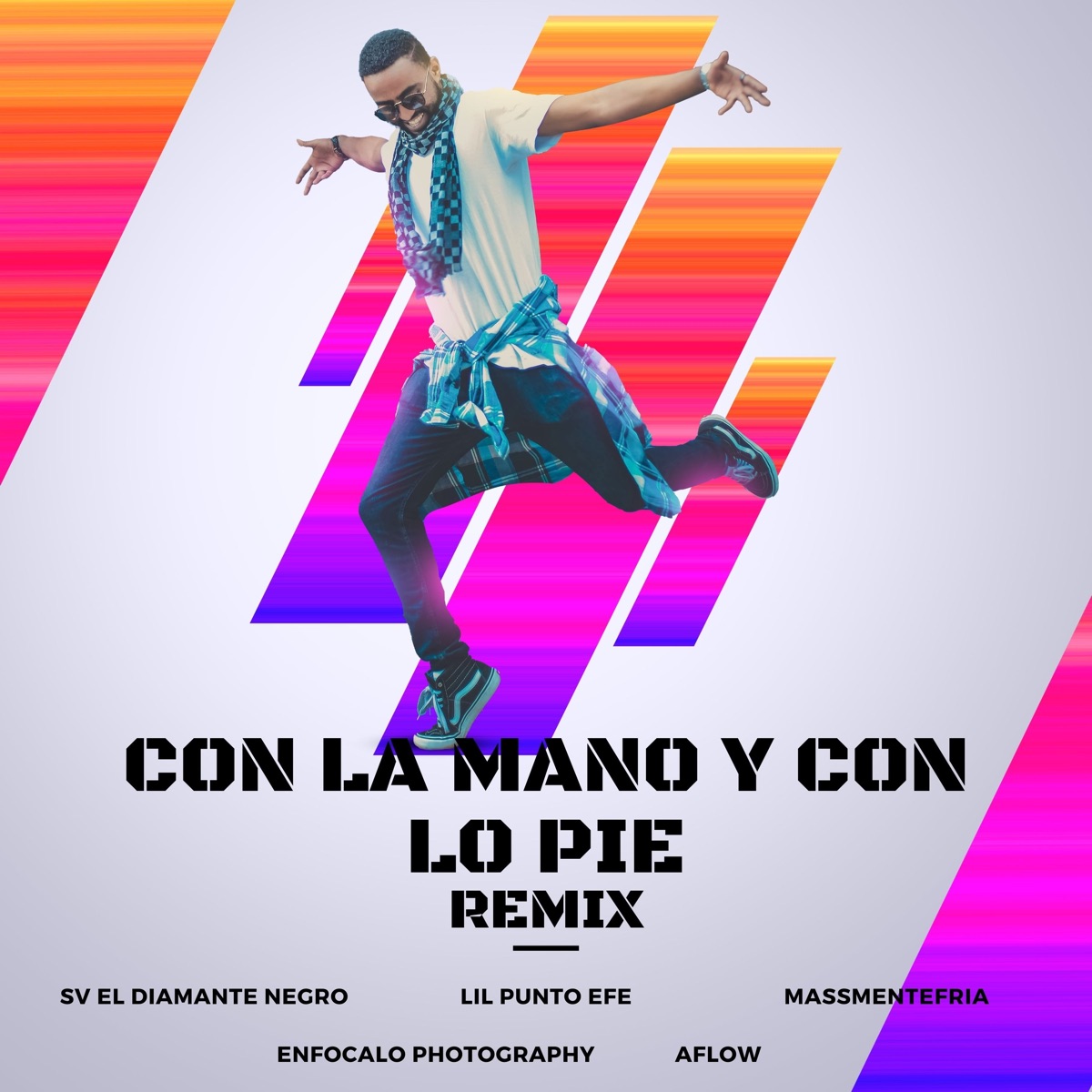 Con la Mano y Con Lo Pie (Remix) - Single by SV - el Diamante Negro, AFLOW, Luiyi el Veterano, Lil Punto Efe, Enfocalo Photography & Massmentefria album cover