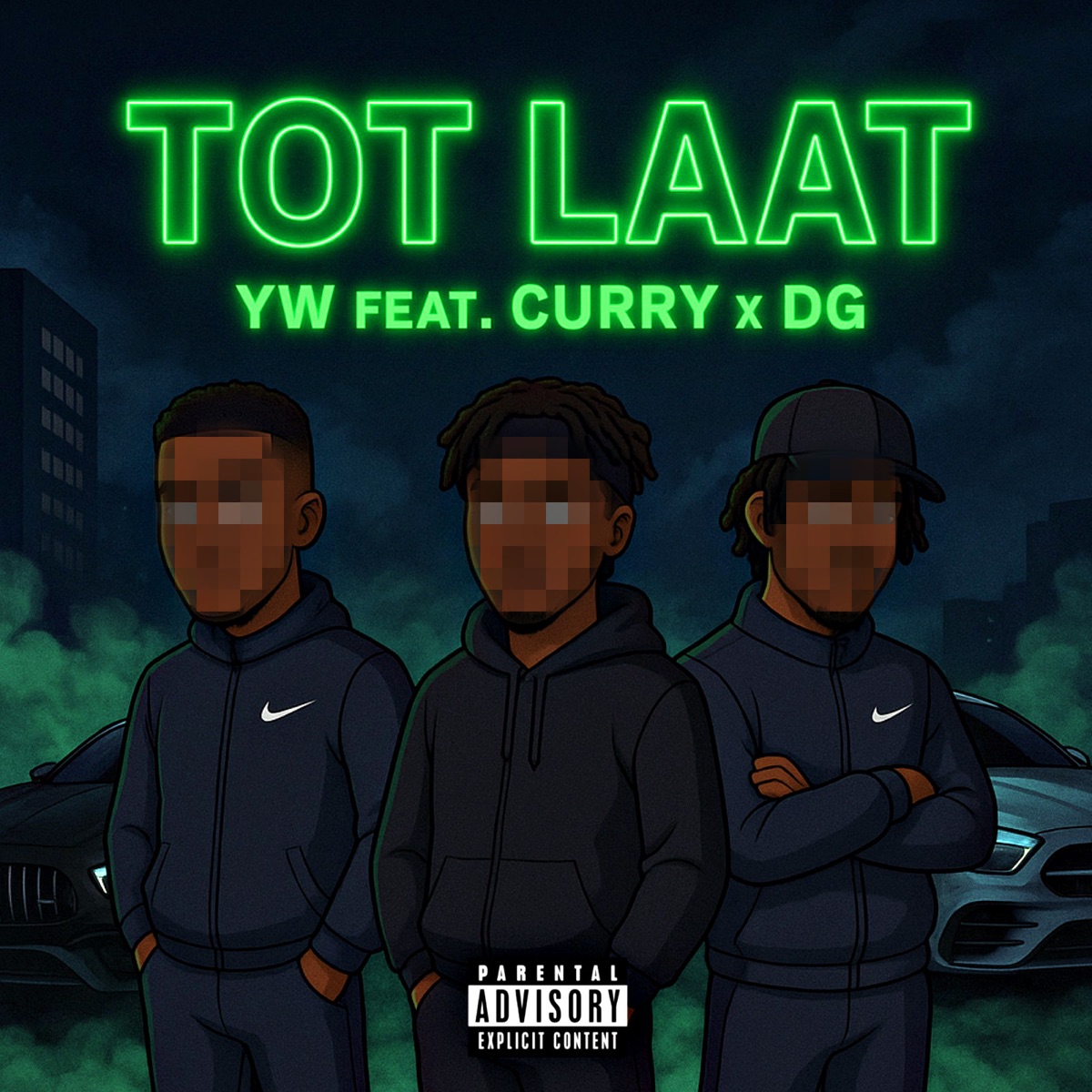 Tot laat (feat. Curry & DG) - Single by YW album cover