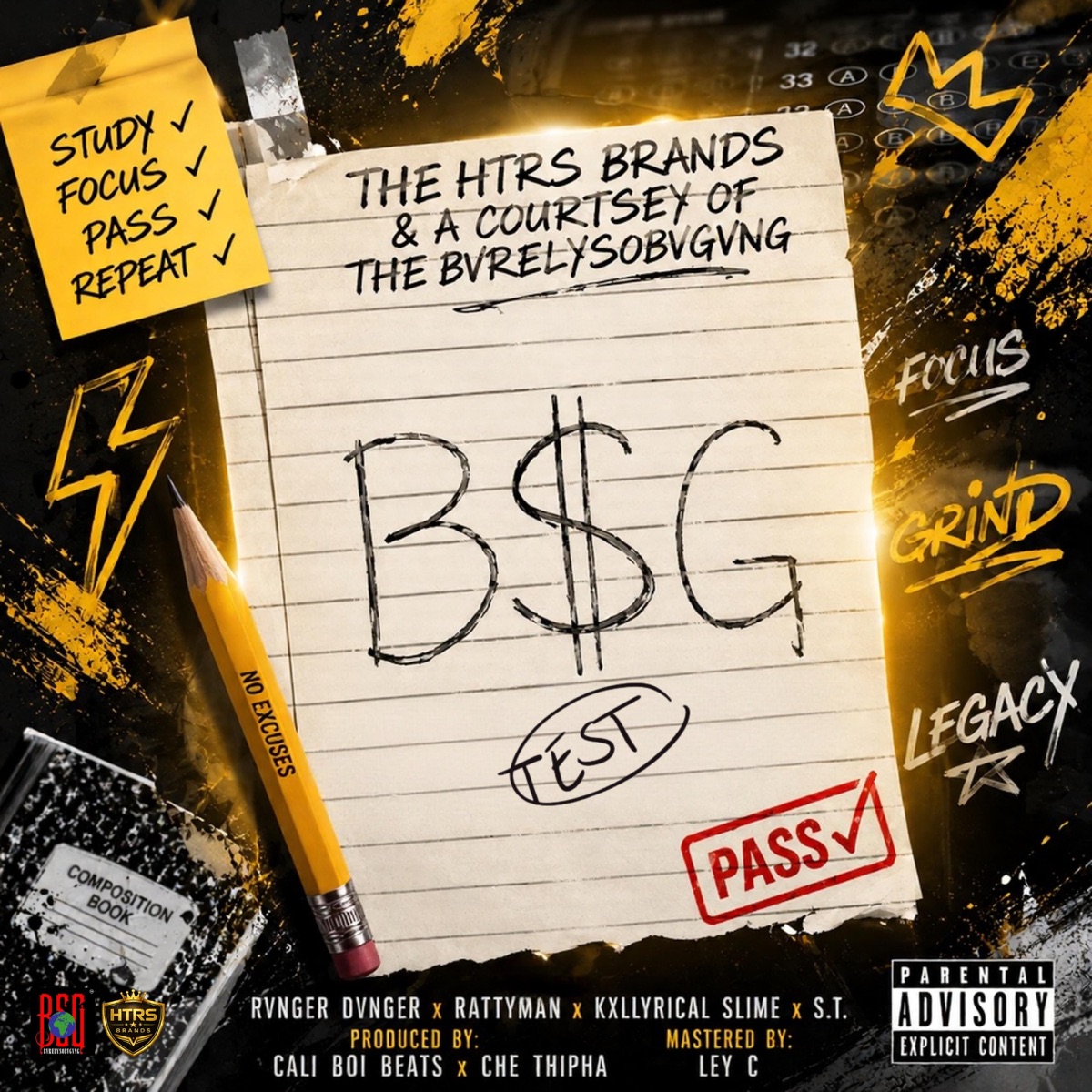 BSG TEST (feat. HTRS BRANDS, BVRELYSOBVGVNG, RattyMan, ST_CALIBER & Kxllyrical Slime) - Single by Rvnger Dvnger album cover