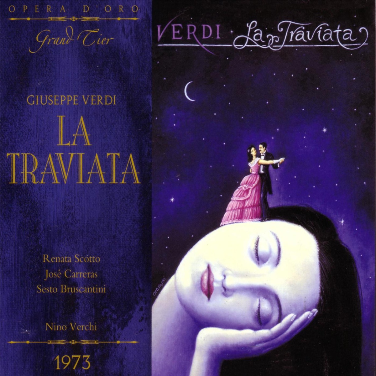Verdi: La Traviata (1973 Recording) by José Carreras, Nino Verchi, Renata Scotto & Sesto Bruscantini album cover