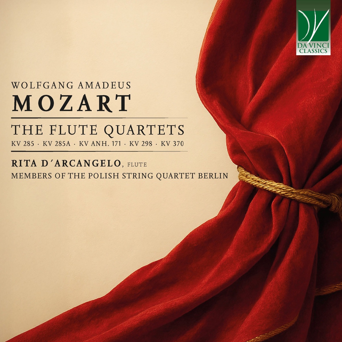 Mozart: The Flute Quartets by Rita D'Arcangelo & The Polish String Quartet Berlin album cover