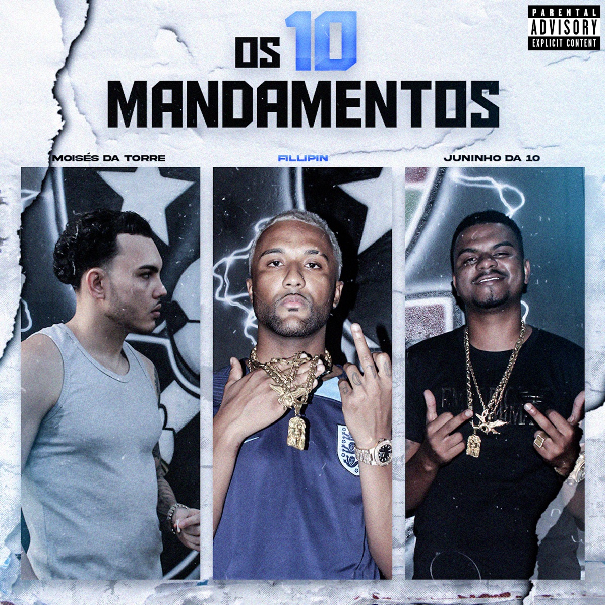OS 10 MANDAMENTOS - Single by Mc Moises da Torre, Juninho da Dez & Fillipin album cover