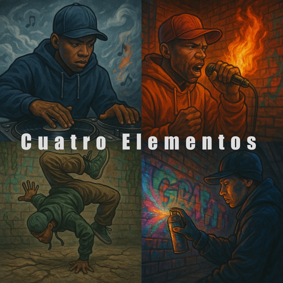Cuatro Elementos - Single by Sheng el Tracktor, Negro Hp, Lombert Musica, Kachapella, Nino J, Flava Templo Real, Dj Nene Pon, El Juez, Dry El Ministro, D-Troya Lion, Trueke & Carlos el Real album cover