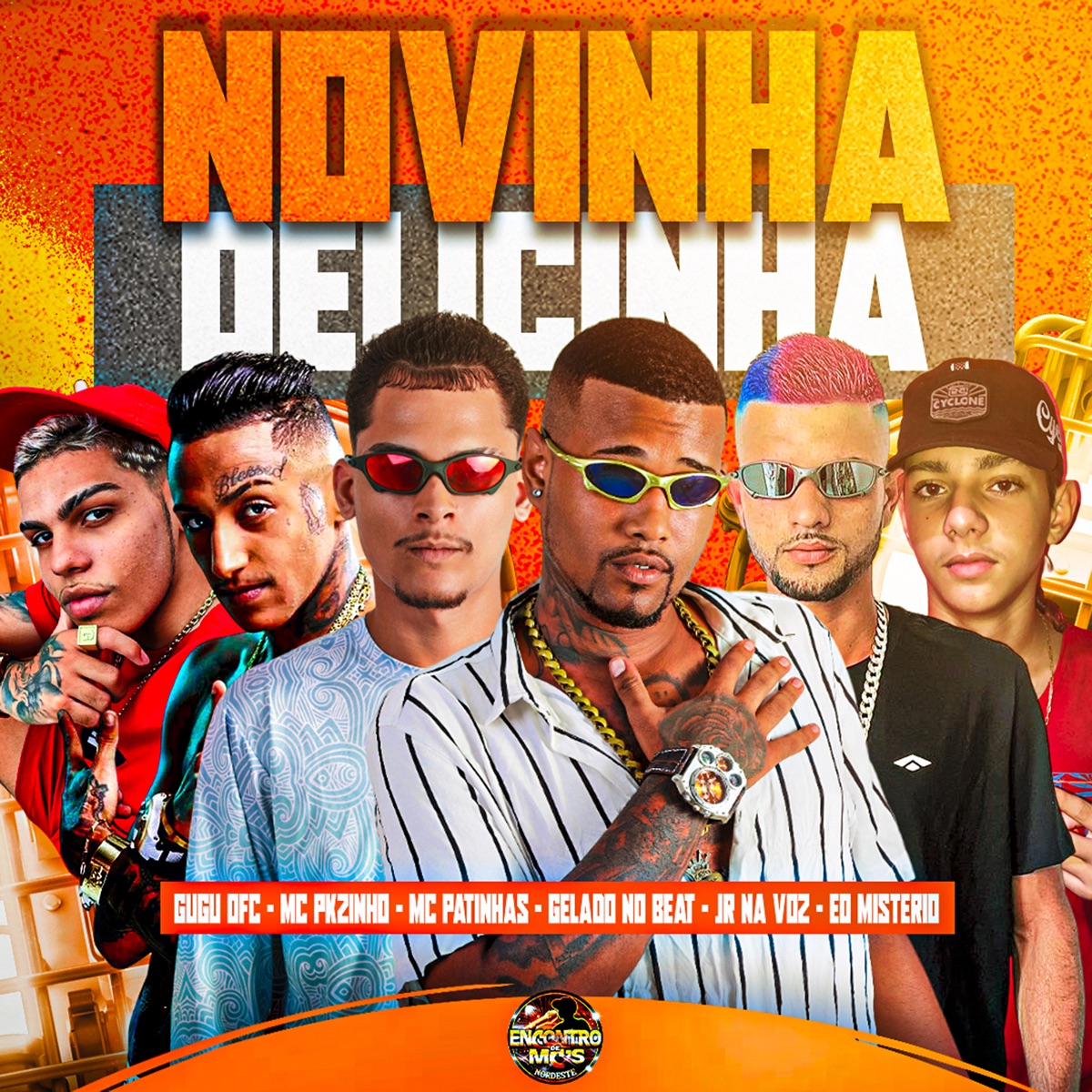 Novinha Delicinha (feat. Jr Na Voz, Eo Misterio & MC Pkzinho) - Single by Gelado No Beat, Gugu Ofc & Mc Patinhas album cover