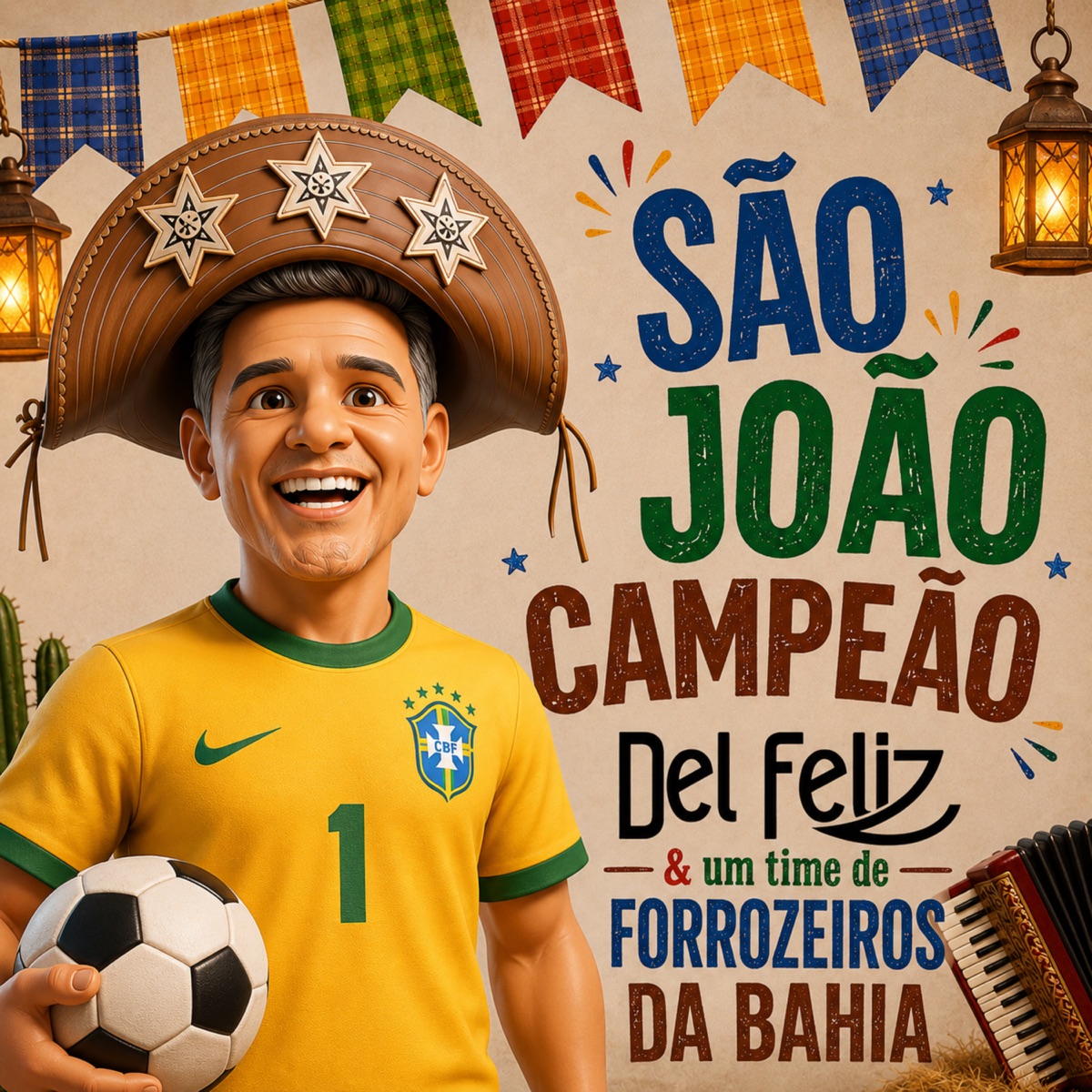São João Campeão (feat. França, Luana Ingry, JÓ MIRANDA, João Sereno, João Almeida, Marquinhos Café, Júlio César e a Sanfona, REYNALDO BARBOSA, Trio Nordestino, Alessandra Gramacho, Emili Pinheiro, Leo Estakazero, Vinicius Marques, Banda Sextando, U Tal do Xote, Xamego da Thay, Jefinho Dias, Cacau Com Leite, Carol Forrozeira, Piter Chamusca, Elmo Carneiro, Bruka Brukutu, Cicinho de Assis, Julie de Assis, Denis Baiao de 2, Zeu Azevedo, Paulinha Oliveira Forrozeira, Flor de Imbuia, Neném do Acordeon, Jeanne Lima, Flor Serena, Will Coelho, Os Bambaz do Nordeste, Gereba, Jairo Barboza, Targino Gondim & Cangaia de Jegue) - Single by Del Feliz album cover
