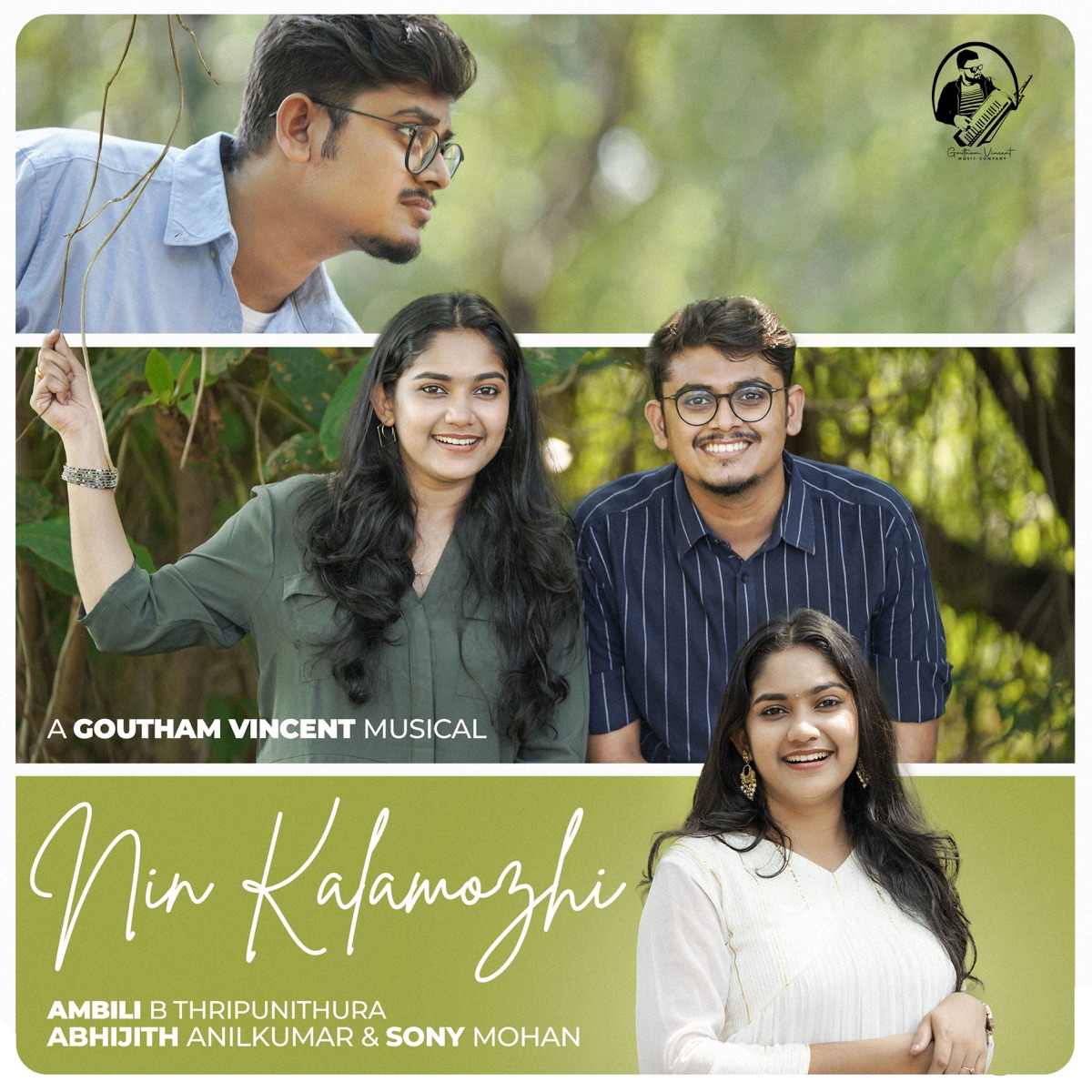 Nin Kalamozhi (feat. Ambili B Thripunithur) - Single by Goutham Vincent, Sony Mohan & Abhijith Anilkumar album cover