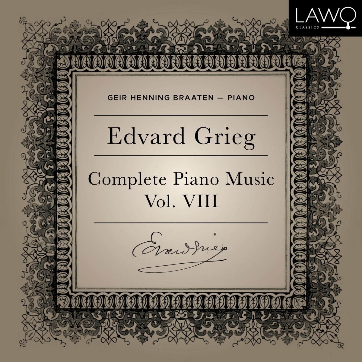 Edvard Grieg Complete Piano Music Vol. 8 by Geir Henning Braaten album cover