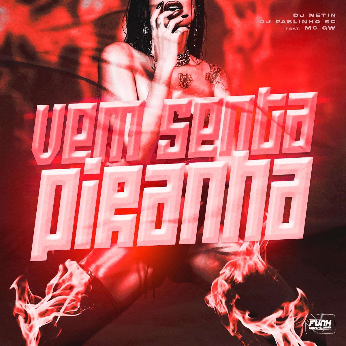VEM SENTA PIRANHA (feat. Mc Gw) - Single by DJ NETIN, DJ Pablinho SC & Funk Universitário album cover