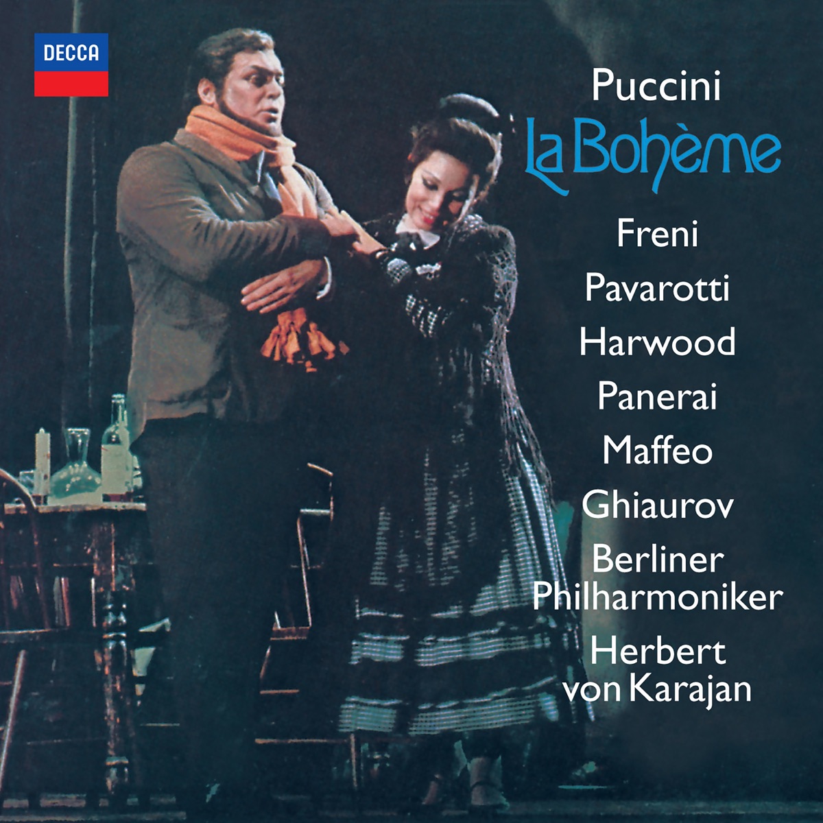 Puccini: La bohème (Remastered 2024) by Luciano Pavarotti, Mirella Freni, Rolando Panerai, Nicolai Ghiaurov, Elizabeth Harwood, Berlin Philharmonic & Herbert von Karajan album cover