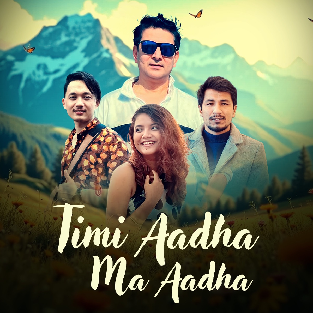 Timi Aadha Ma Aadha - Single by Yubin Dhungana album cover