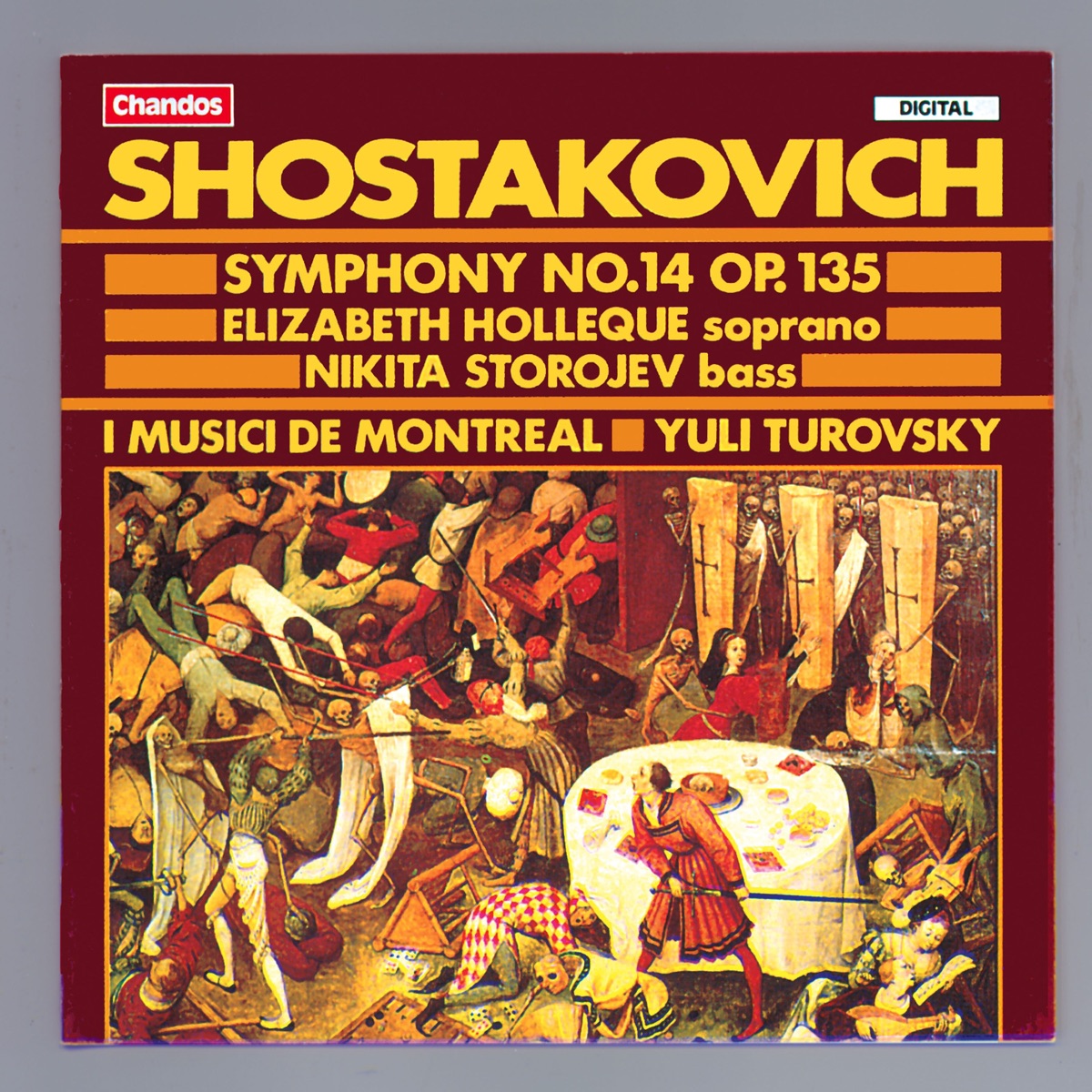 Shostakovich: Symphony No. 14 by Yuli Turovsky, I Musici de Montréal, Elizabeth Holleque & Nikita Storojev album cover