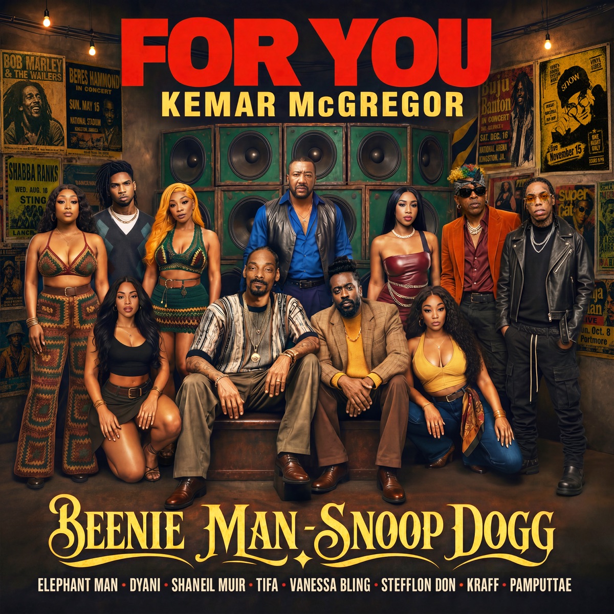For You (feat. Elephant Man, D'yani, Tifa, Shaneil Muir, Vanessa Bling, Stefflon Don, Kraff & Pamputtae) - Single by Beenie Man, Snoop Dogg & Kemar McGregor album cover