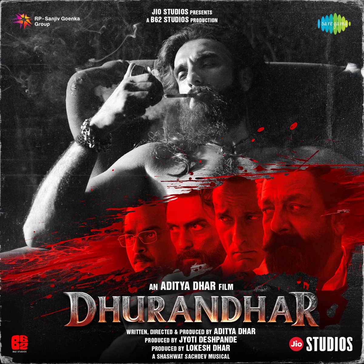 Dhurandhar (Original Motion Picture Soundtrack) by Shashwat Sachdev, Hanumankind, Babu Singh Maan, Irshad Kamil & Jasmine Sandlas album cover