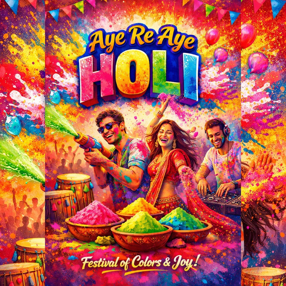 Aye Re Aye Holi - Single by Prerona Mondal, Shyamashree Kundu, Utsav Chowdhury & Spill Freak album cover