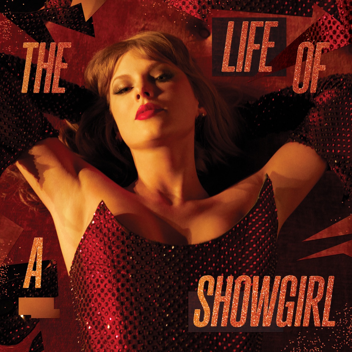 The Life of a Showgirl + “A Look Behind the Curtain” by Taylor Swift album cover artwork