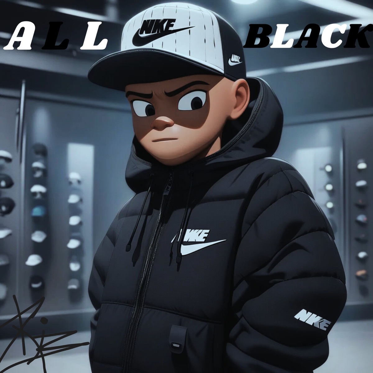 ALL BLACK - Single by RIBERIN, andrzxz & Tenguzavr album cover
