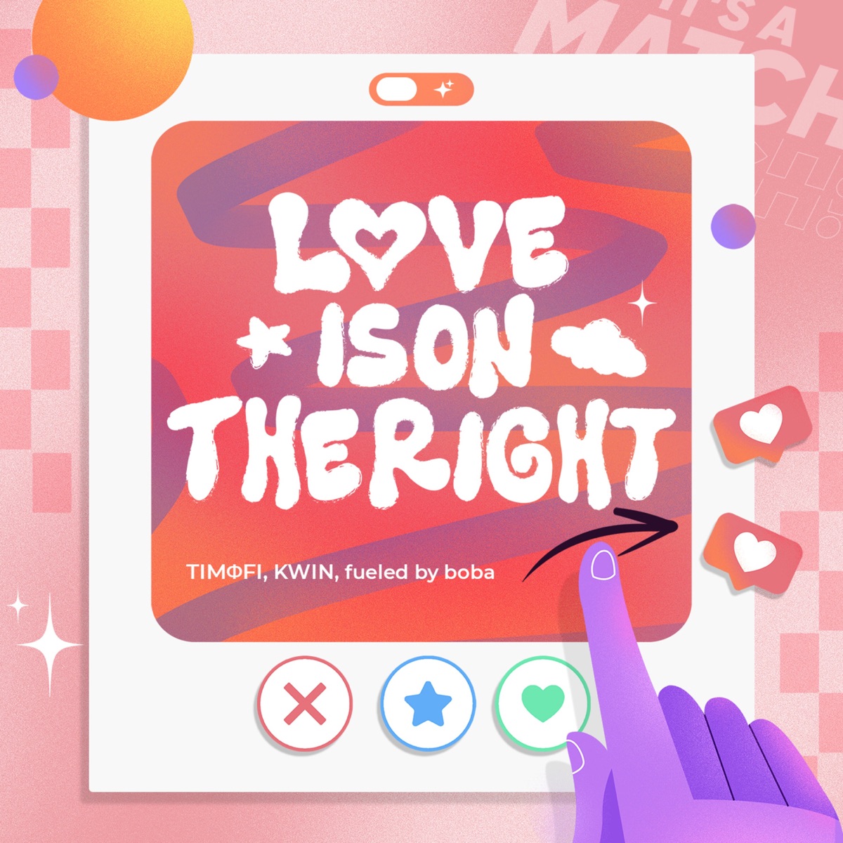 LOVE IS ON THE RIGHT - Single by TIMOFI, KWIN & fueled by boba album cover