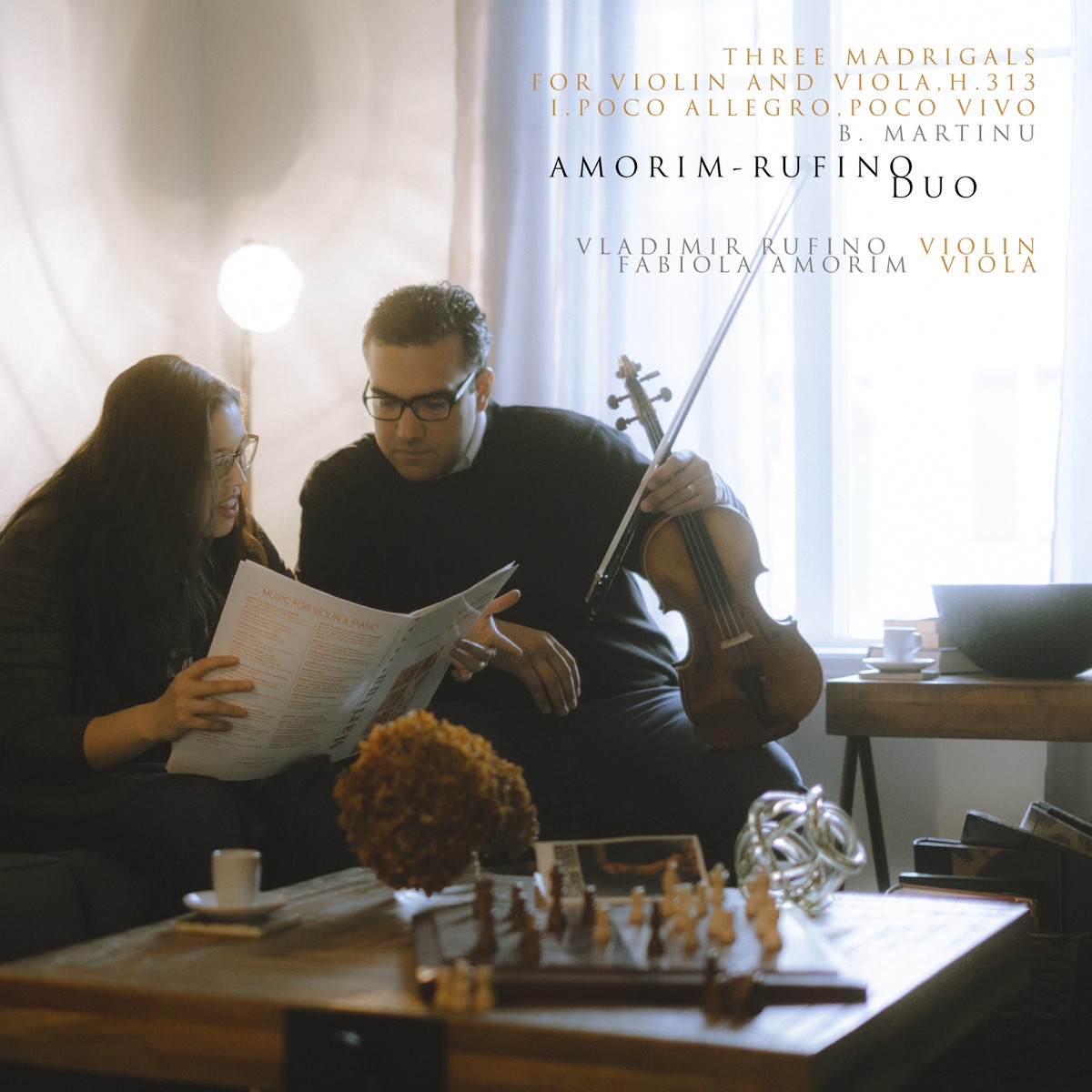 Martinů: Three Madrigals for Violin and Viola, H. 313: I. Poco Allegro, Poco Vivo - Single by Amorim-Rufino Duo album cover