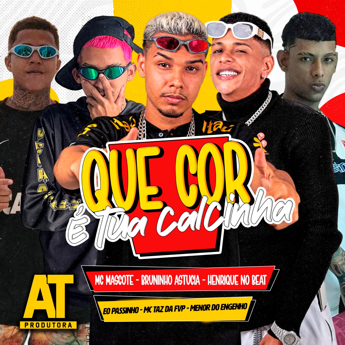 Que Cor Que É Tua Calcinha (feat. Passinho na voz, Bruninho Astucia, Menor Do Engenho & Mc Mascote) - Single by Henrique no Beat, Mc Taz da FVP & AT Music album cover