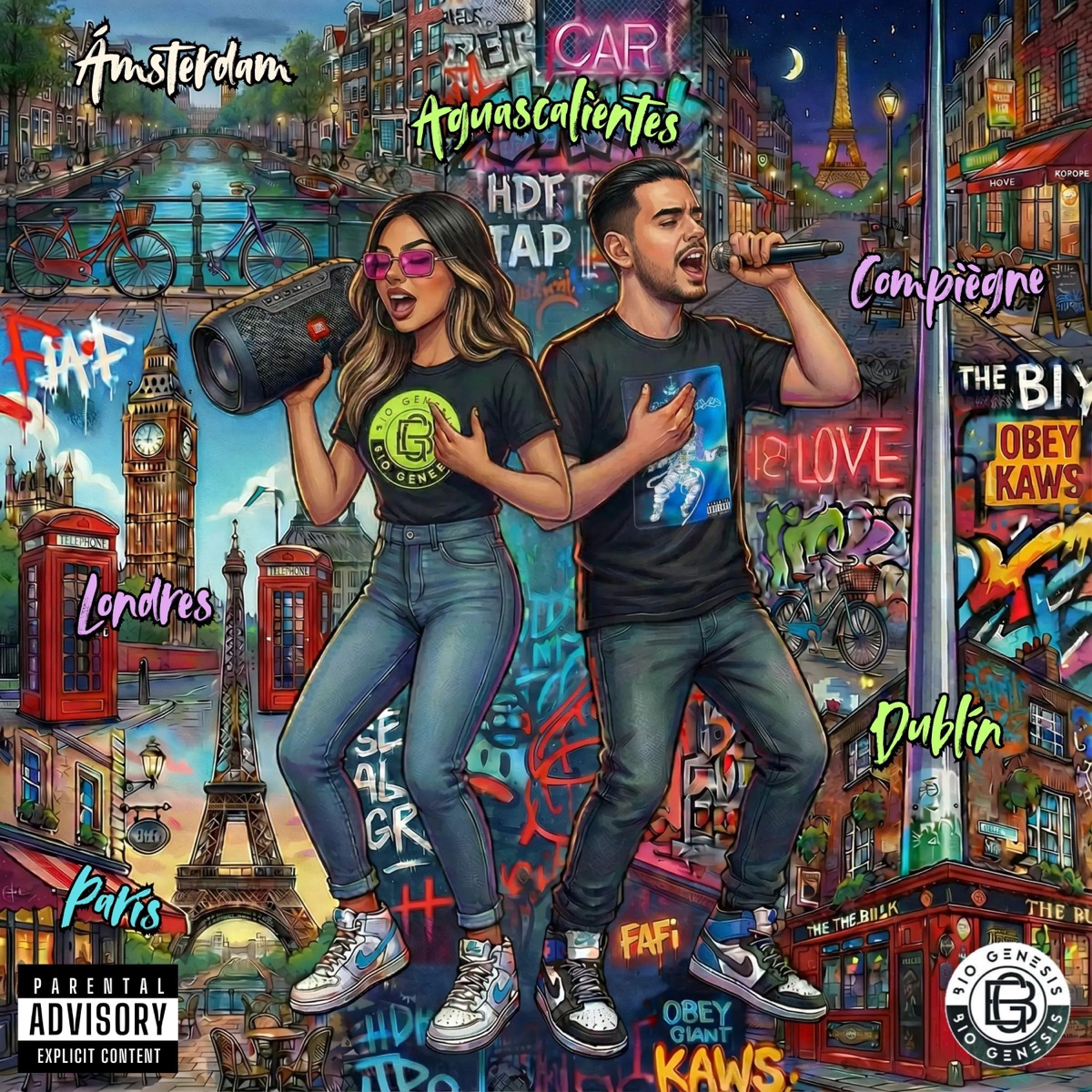 El mundo a través de las bocinas (feat. Bi, Zeus ZK & Gxnz) - Single by Biogénesis Clan album cover