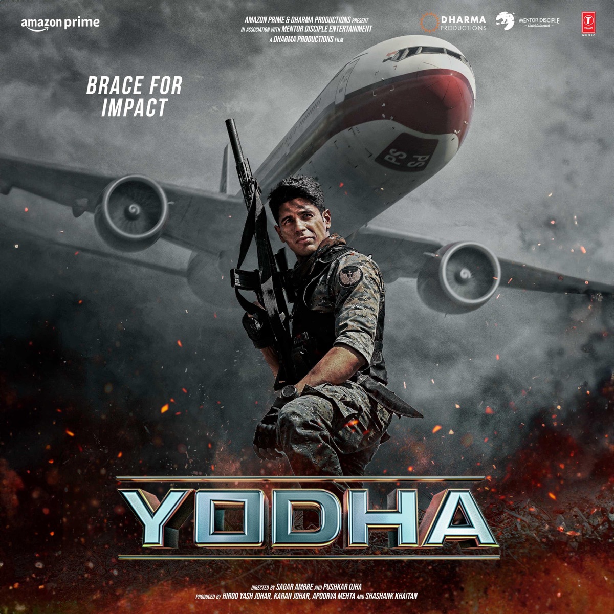 Yodha (Original Motion Picture Soundtrack) by Vishal Mishra, Kaushal Kishore, B. Praak, Aditya Dev, Jaani, Tanishk Bagchi, Kunaal Vermaa, Manoj Muntashir & John Stewart Eduri album cover