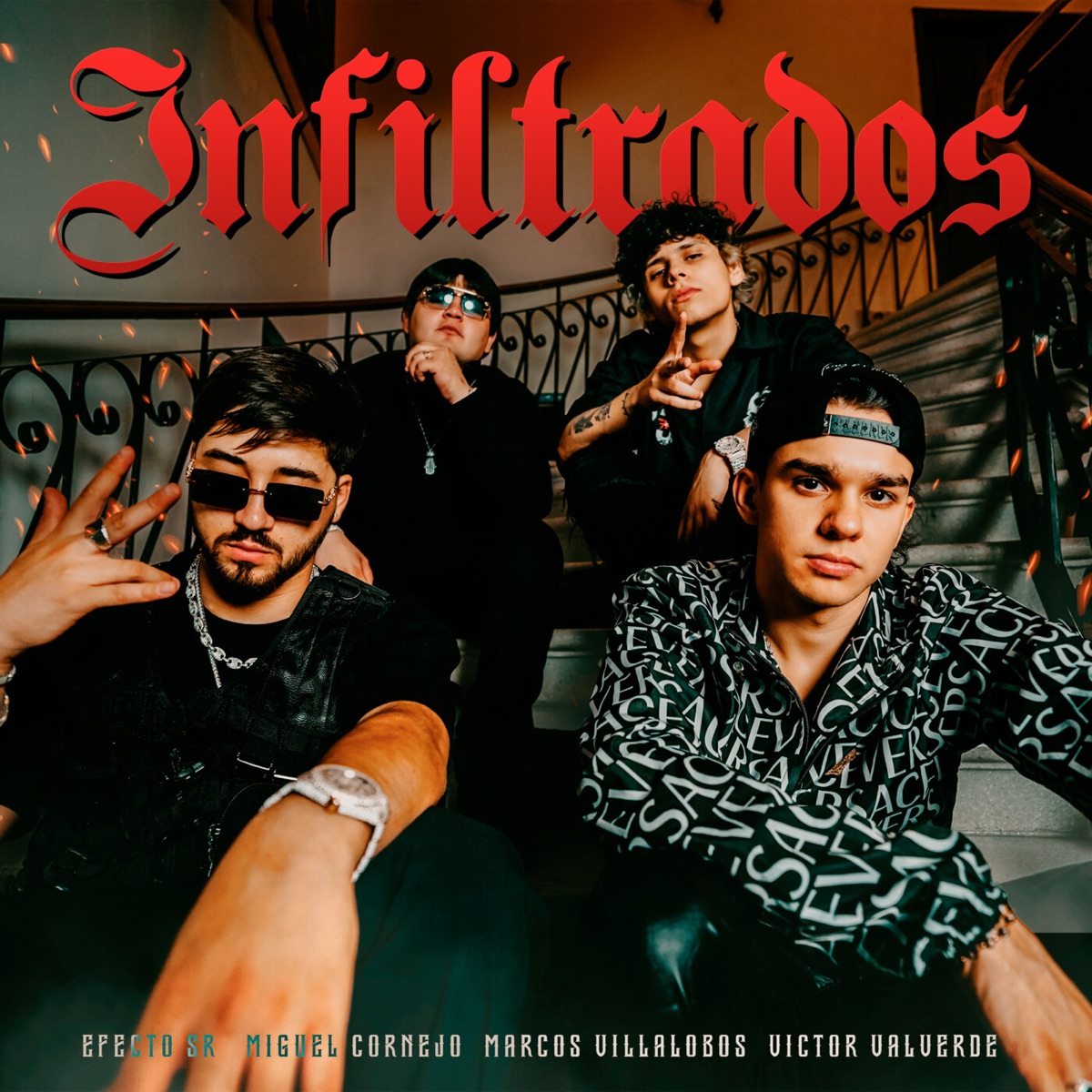 Infiltrados - Single by Efecto SR, Miguel Cornejo, Marcos Villalobos & Victor Valverde album cover