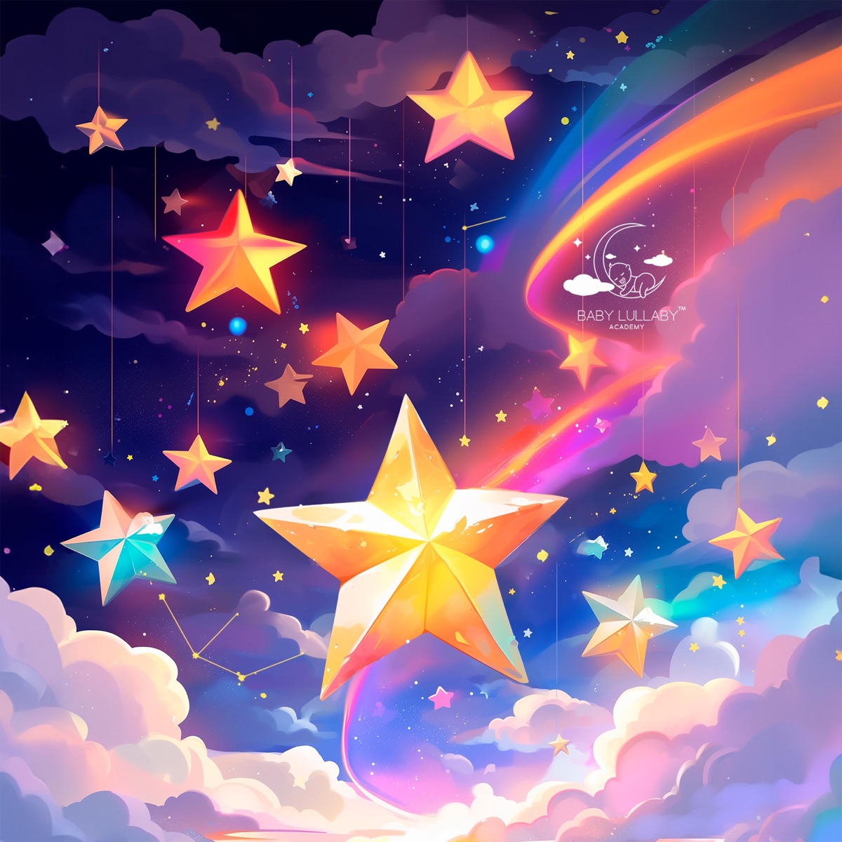Whispers of Stars & Rainbows: Dreamland Adventures for Children's Peaceful Sleep by Baby Lullaby Academy album cover artwork