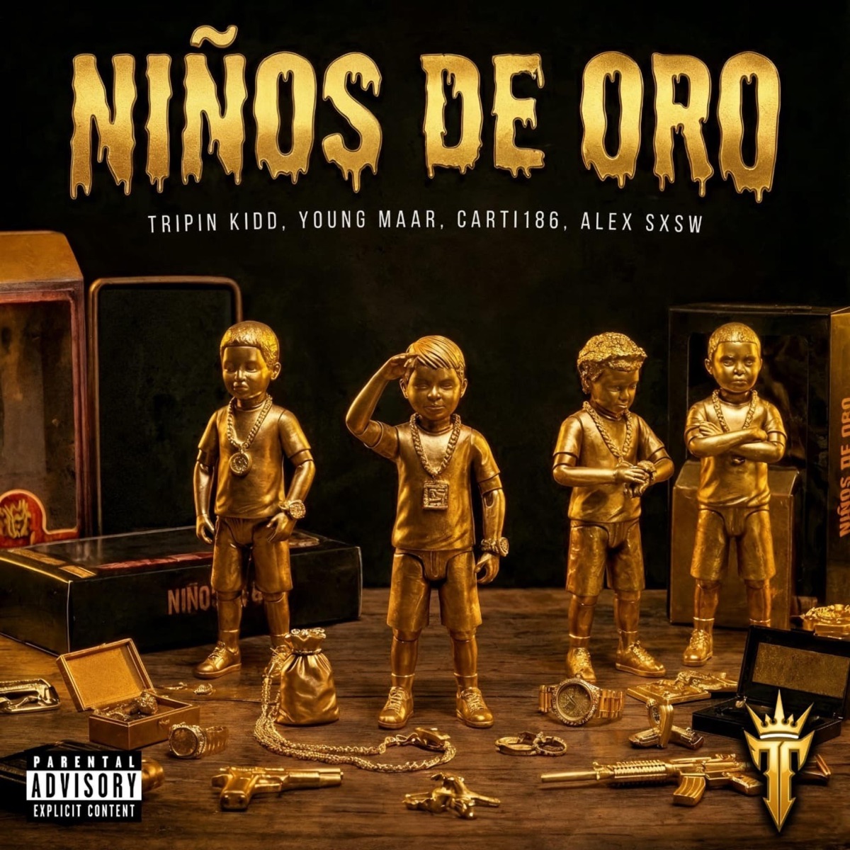 NIÑOS DE ORO (feat. Tripin Kidd, YOUNG MAAR, Carti186愛 & MAFUbeatz) - Single by Alex Sxsw album cover