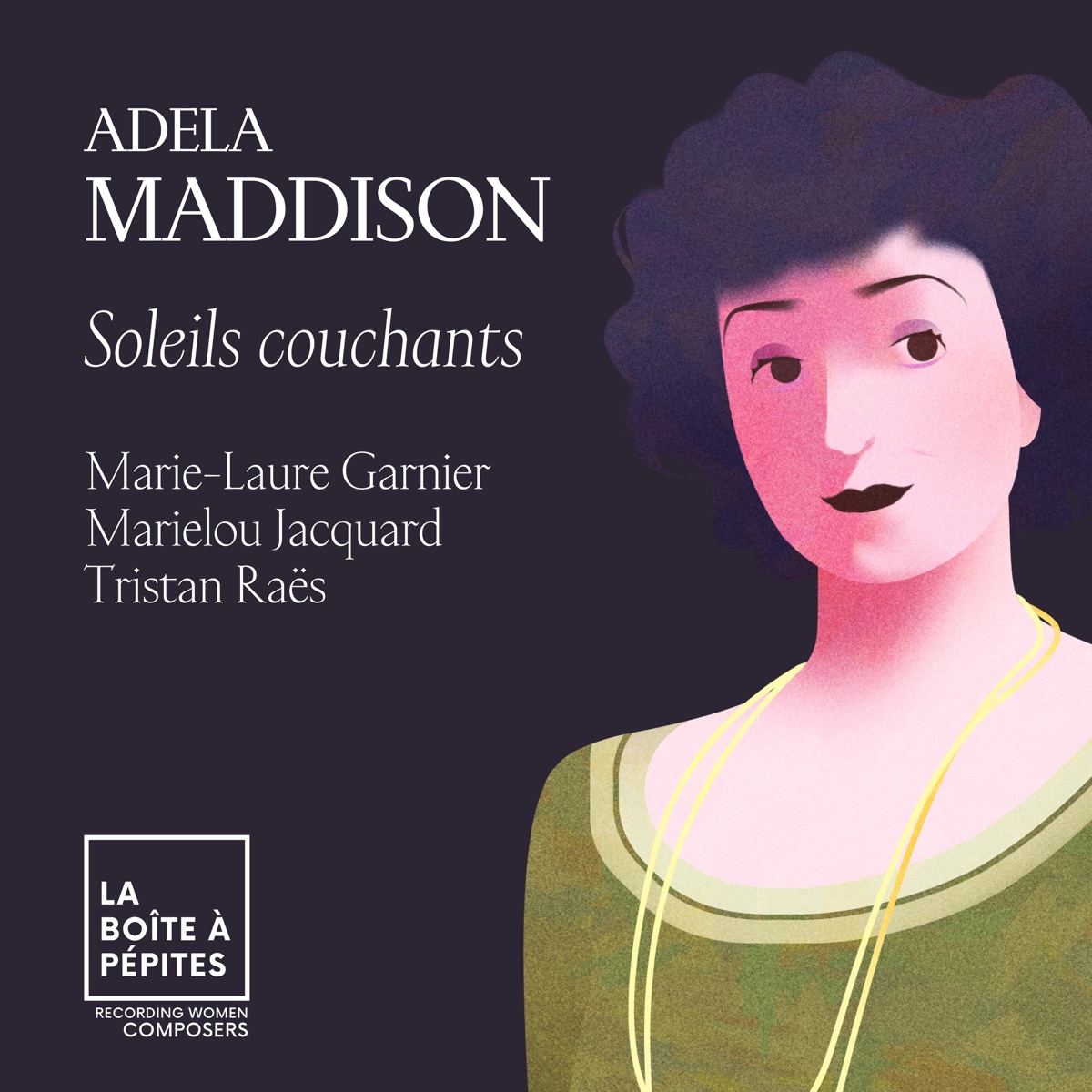 Adela Maddison: Soleils couchants - Single by Marie-Laure Garnier, Marielou Jacquard & Tristan Raës album cover