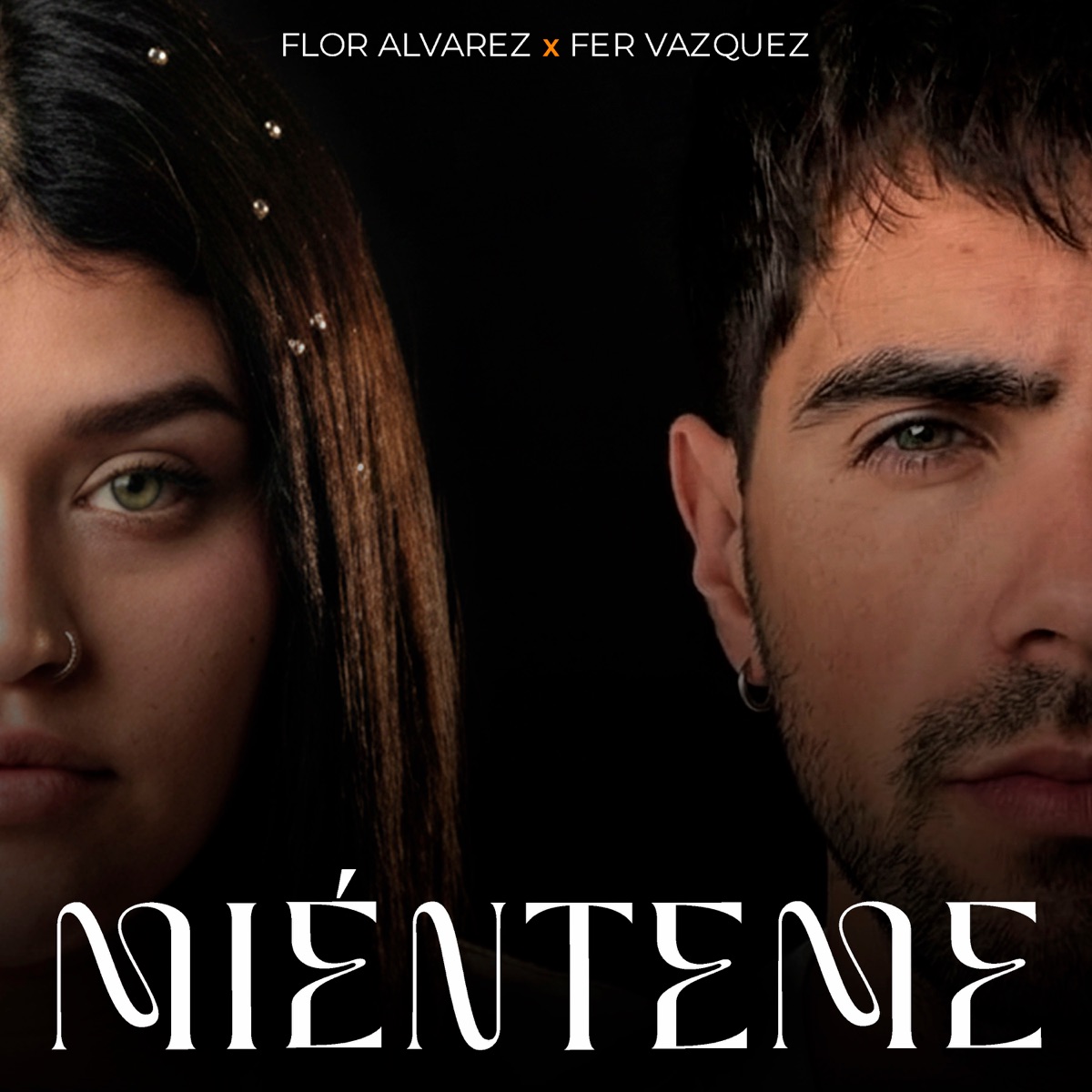 Miénteme - Single by Flor Alvarez & Fer Vazquez album cover
