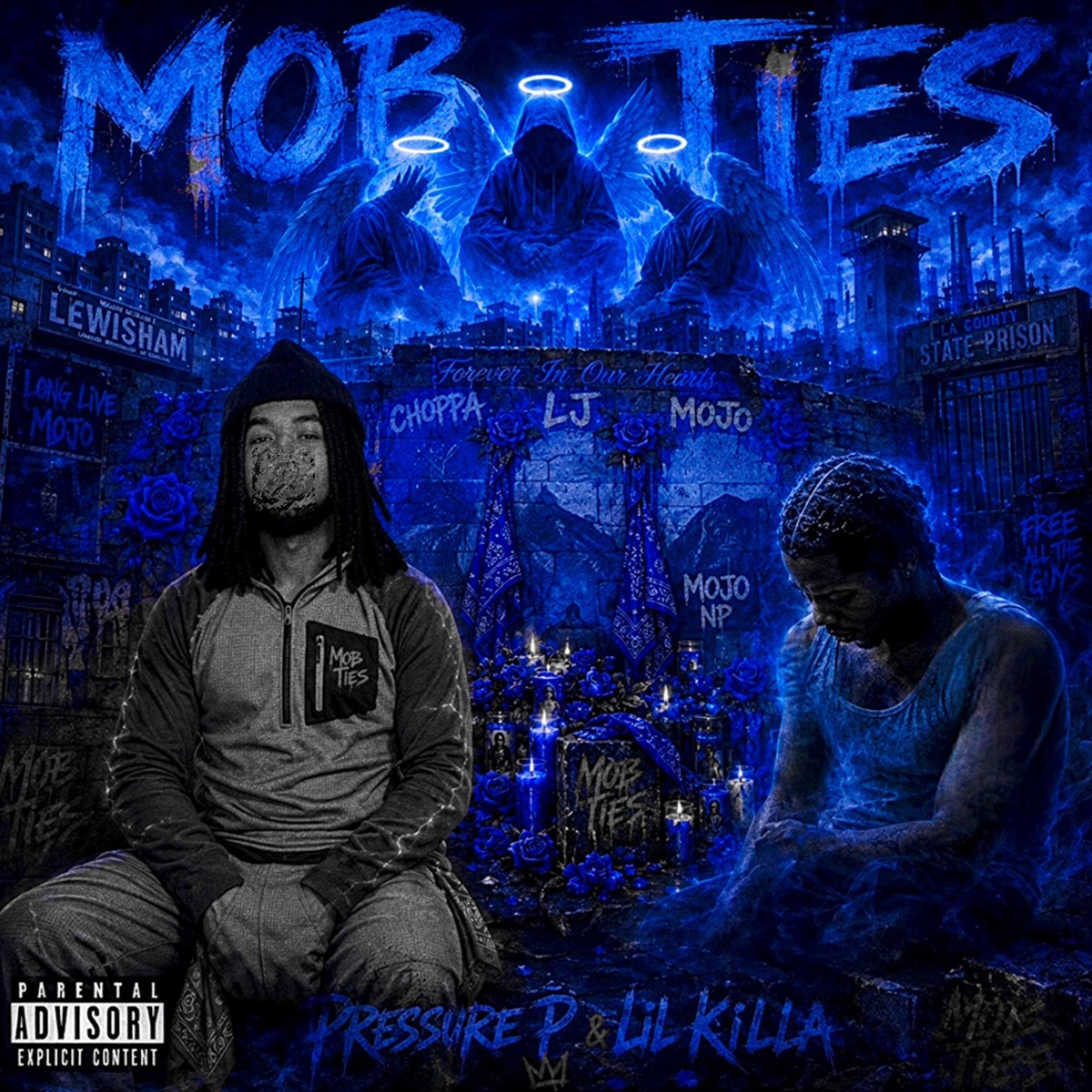 MOB TIES (feat. Pressure P 3x) - Single by 3uphoria DW & Lil Killa Cgzz album cover