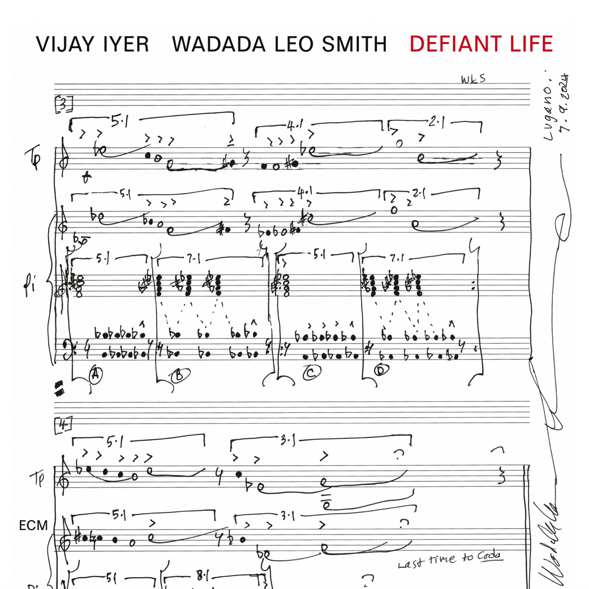 Defiant Life by Vijay Iyer & Wadada Leo Smith album cover