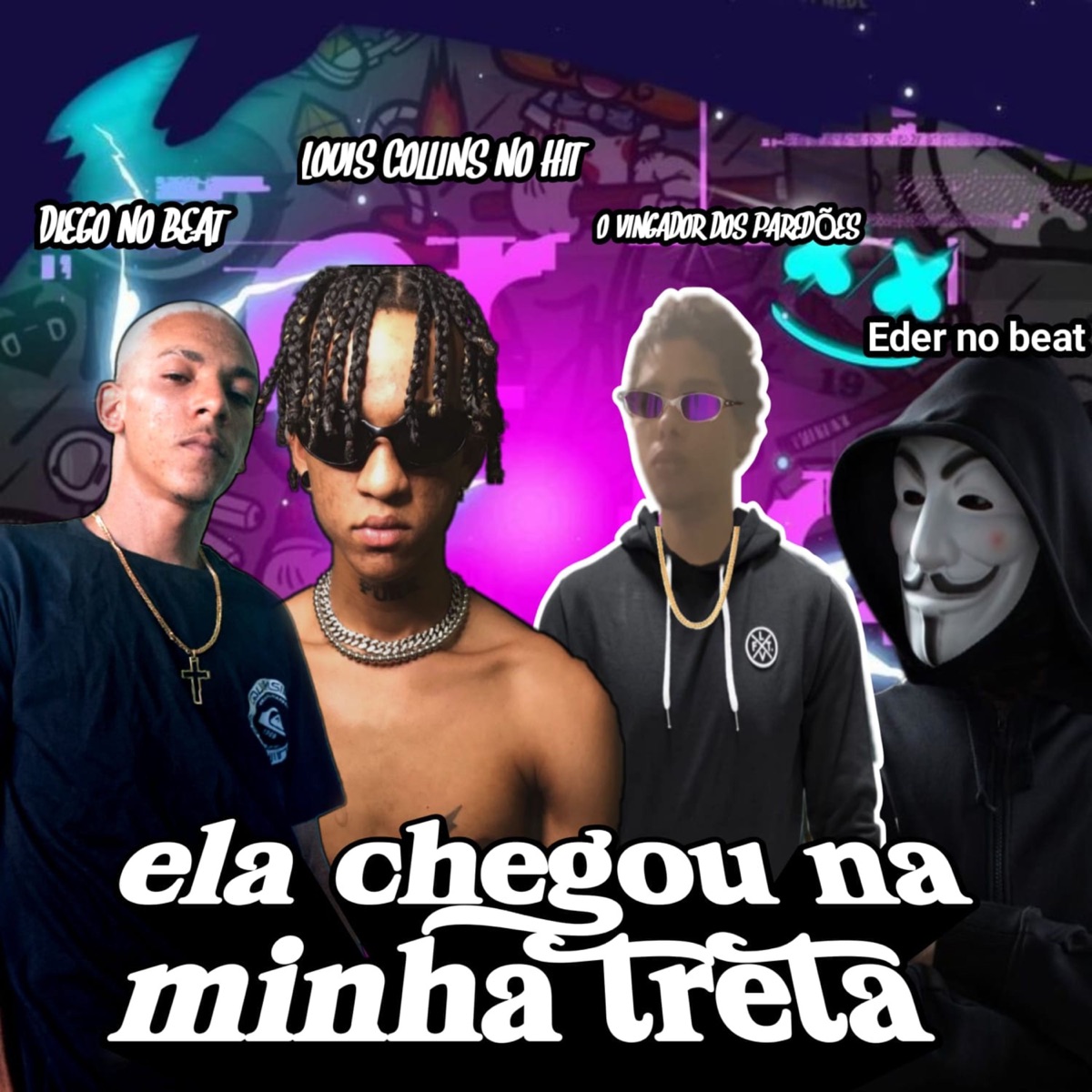 Ela Chegou na Minha Treta (feat. O Vingador Dos Paredões & Mc Mr. Bim) - Single by Eder No Beat, DIEGO NO BEAT & Louis Collins No Hit album cover