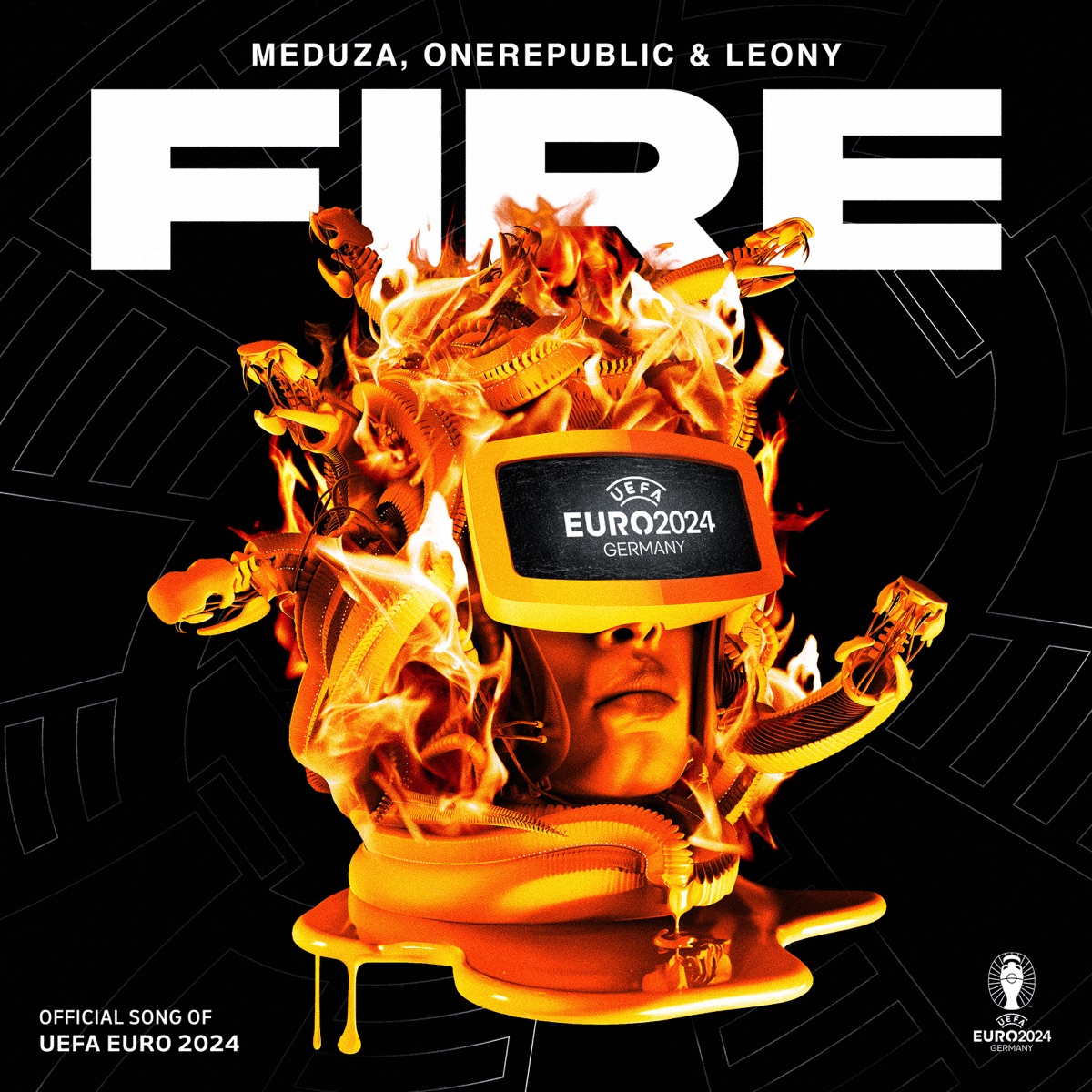 Fire (Official UEFA EURO 2024 Song) - Single by MEDUZA, OneRepublic & Leony album cover