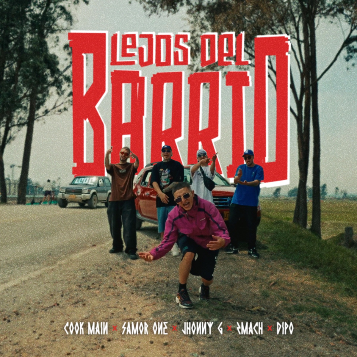 LEJOS DEL BARRIO (feat. Zmach, Jhonny G & Cook Main) - Single by LCDC GVNG, Samor One & Dipo album cover