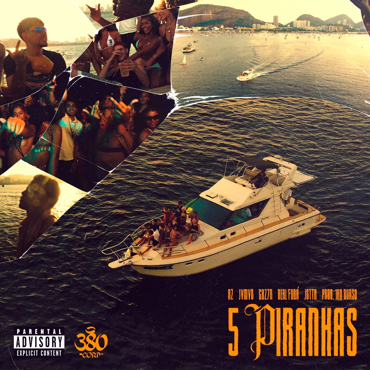 5 Piranhas (feat. Real Fuba, Gbz7n & Jay V) [with 380 Corporation] - Single by Rz Oficial, Ian Durso & JVMVO album cover