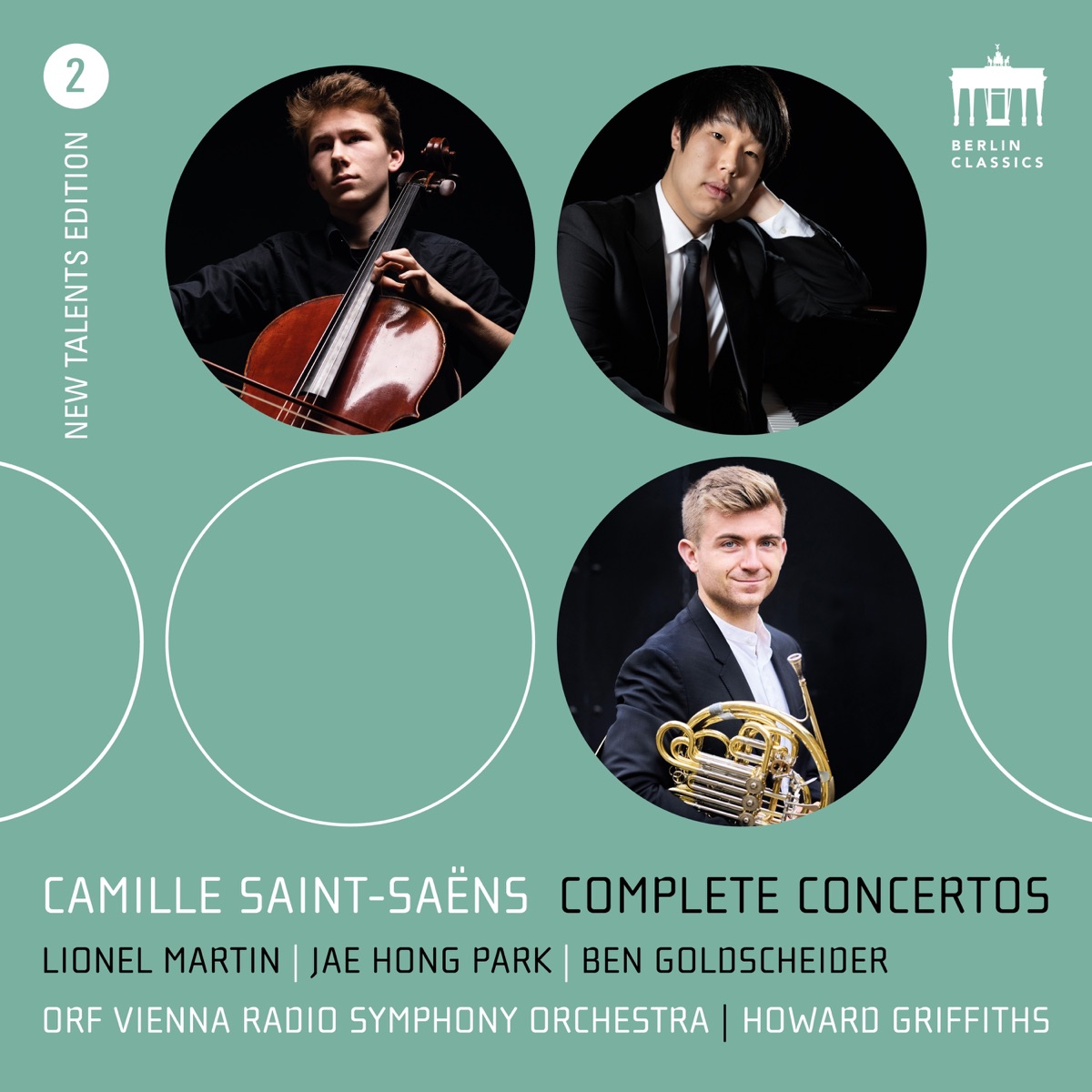 Camille Saint-Saëns: Complete Concertos (New Talents Edition, Vol. 2) by Jae Hong Park, Lionel Martin, Ben Goldscheider, ORF Vienna Radio Symphony Orchestra & Howard Griffiths album cover