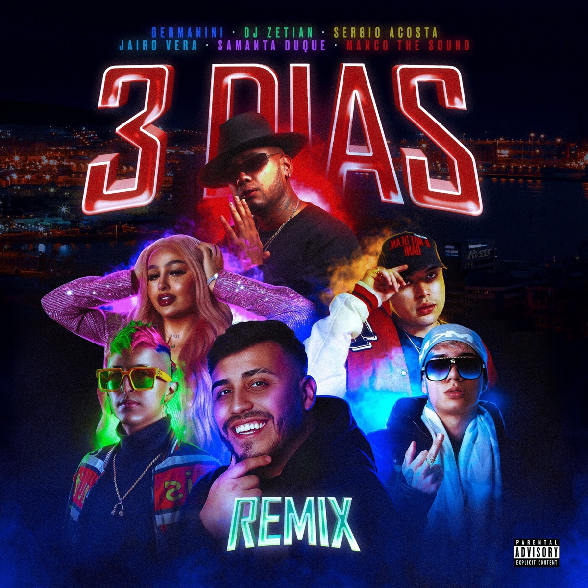 3 Días (Remix) [feat. Samanta Duque, DJ Zetian & Manco the Sound] - Single by Germanini, Jairo Vera & Sergio Acosta album cover