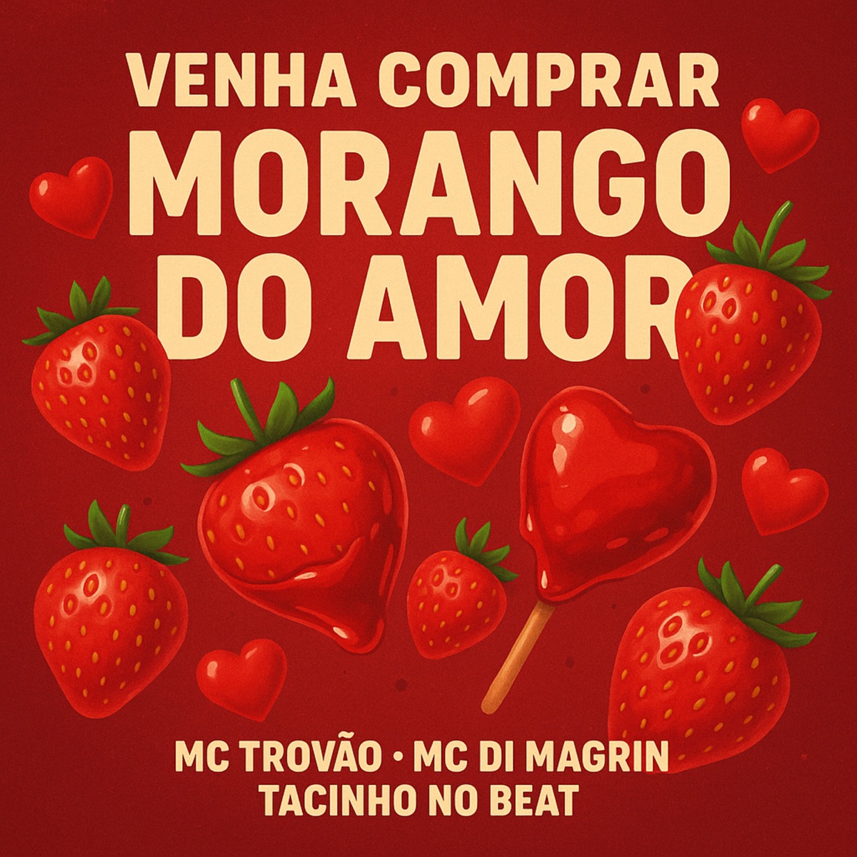 Venha Comprar Morango do Amor - Single by MC Trovão, MC Di Magrin & Tacinho No Beat album cover