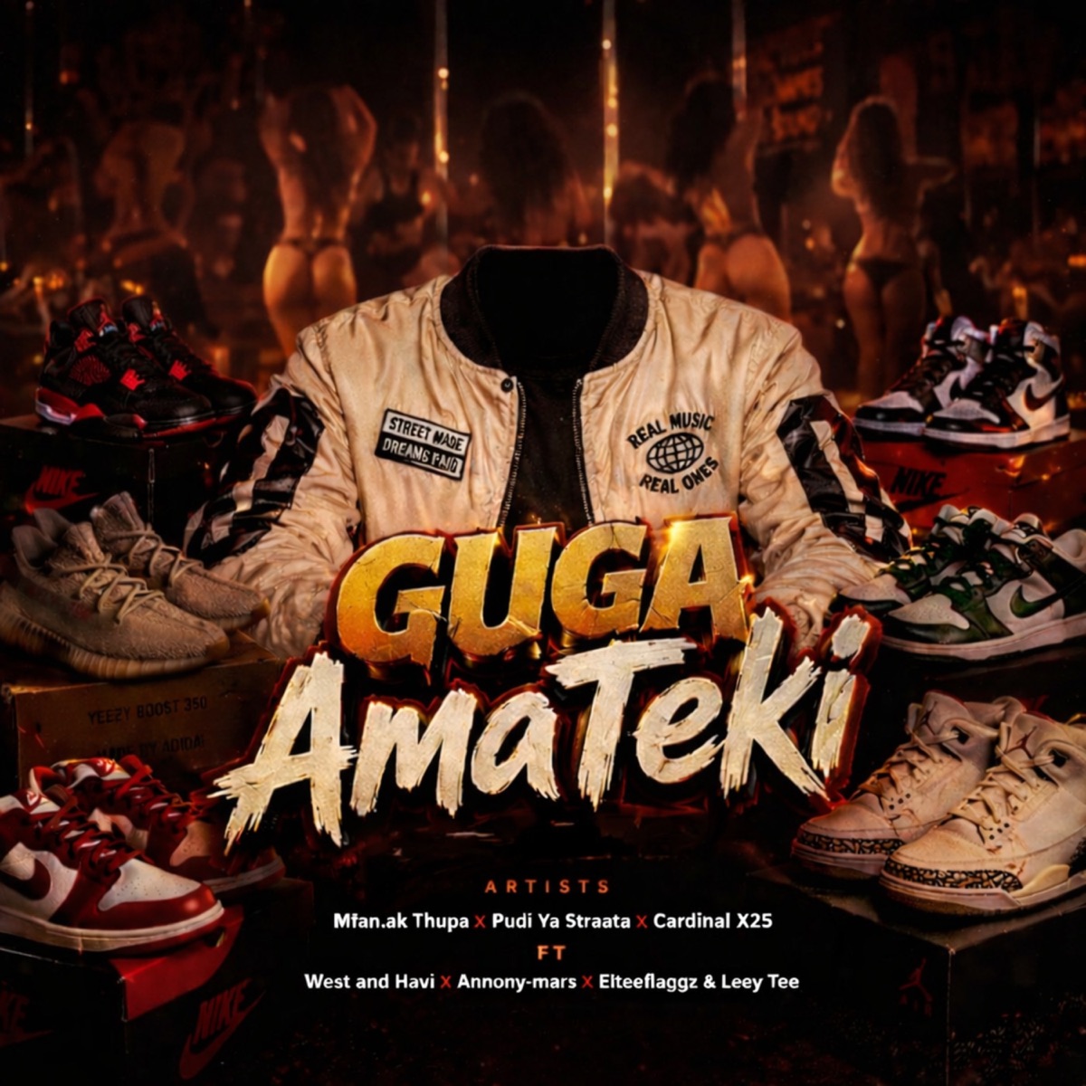 Guga AmaTeki (feat. West and Havi, Annony_mars, Elteeflaggz & Leey Teey) - Single by Mfan.ak Thupa, Pudi Ya Straata & Cardinal X25 album cover
