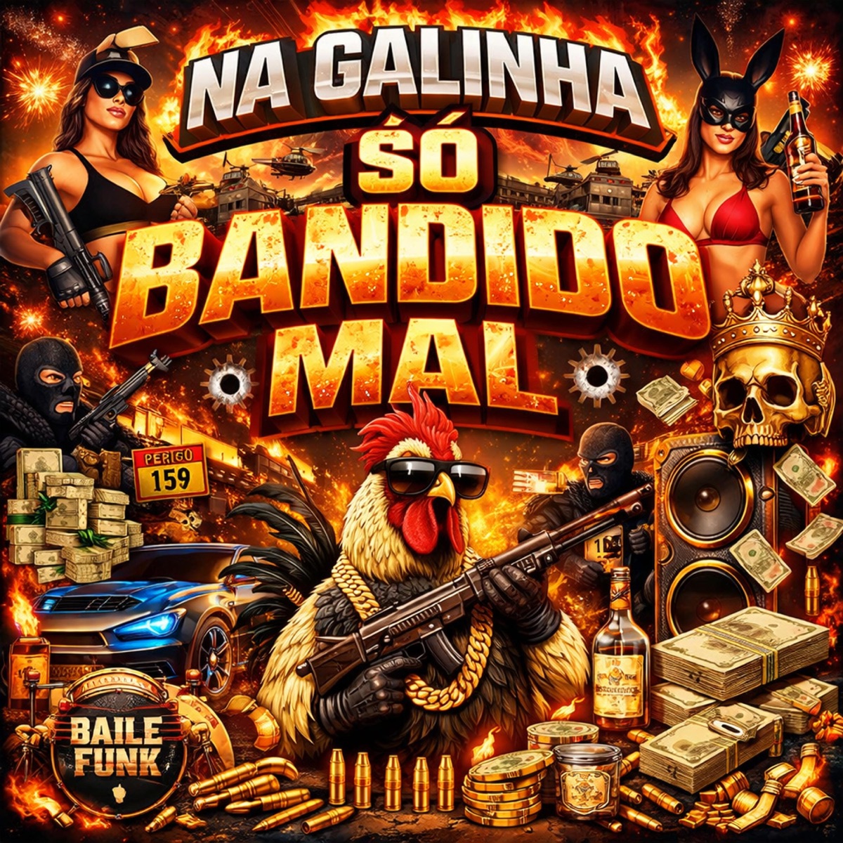 NA GALINHA SÓ BANDIDO MAL - Single by Dj 2K do Catarina & mc aleff album cover