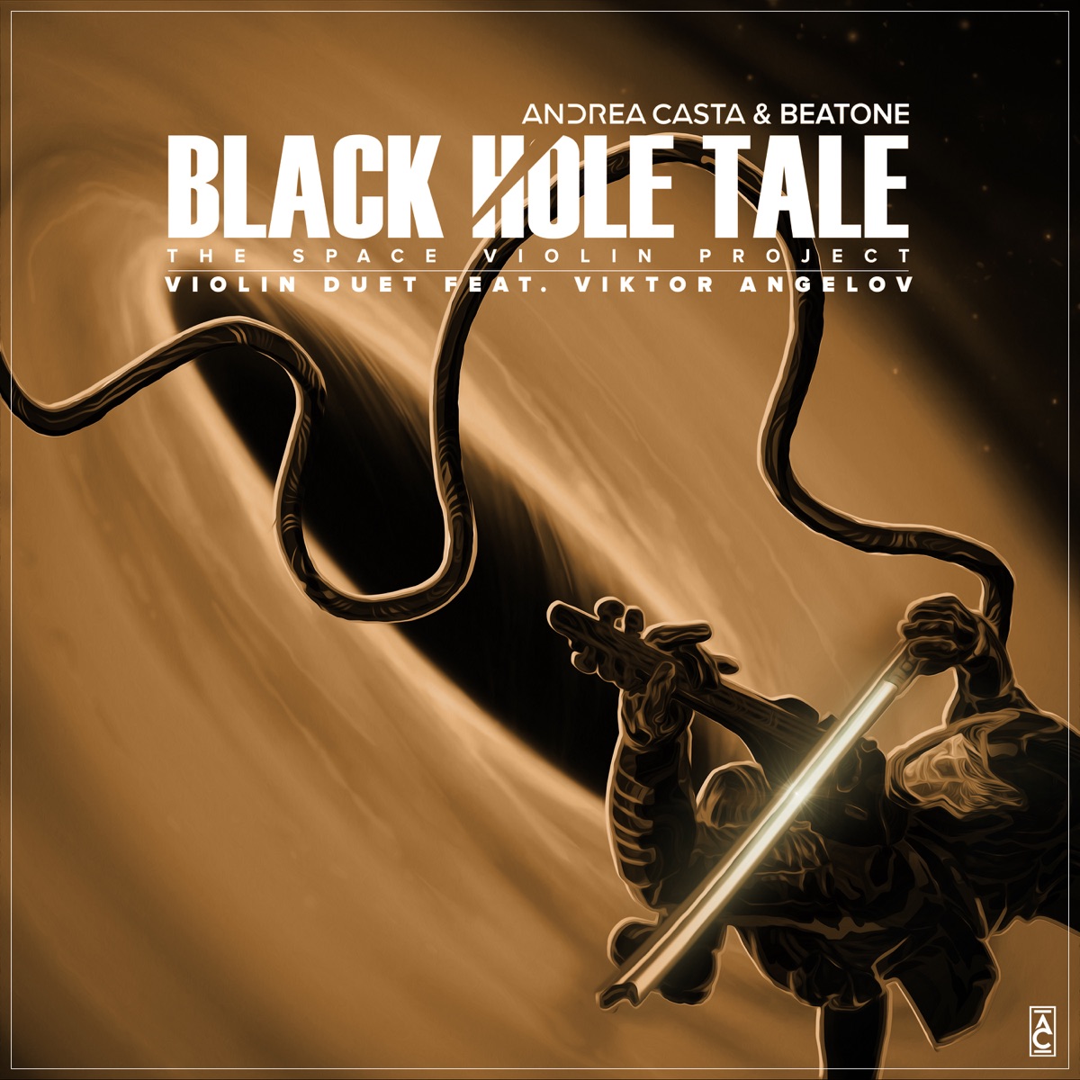 Black Hole Tale: The Space Violin Project (Violin Duet) (feat. Viktor Angelov) - Single by Beatone & Andrea Casta album cover