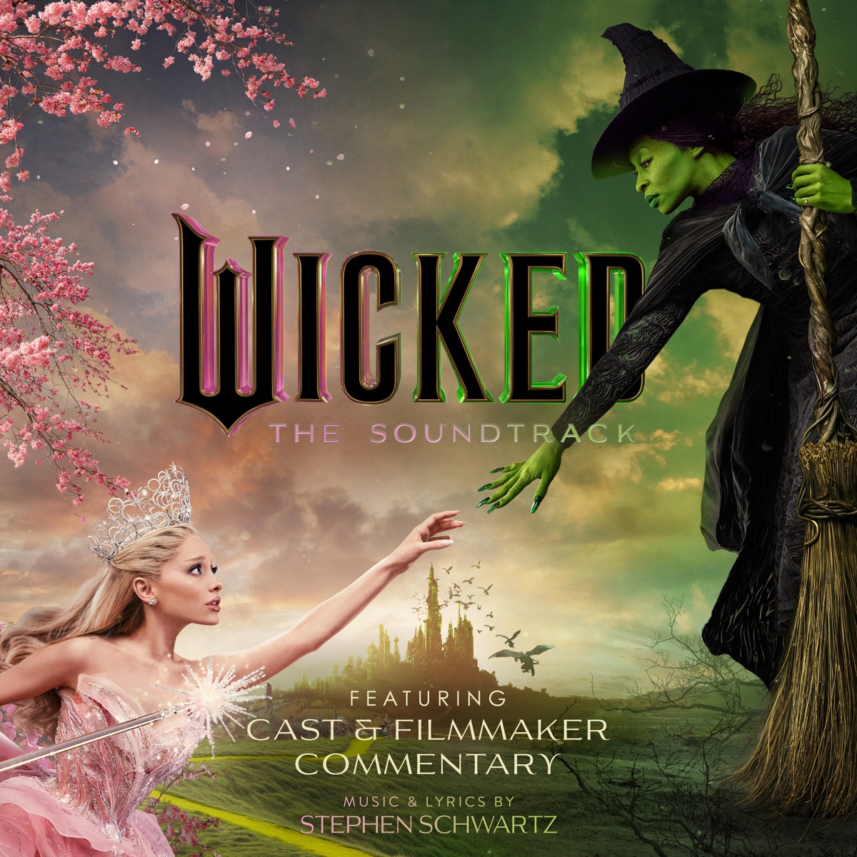 Wicked: The Soundtrack (Commentary) by Wicked Movie Cast, Cynthia Erivo & Ariana Grande album cover