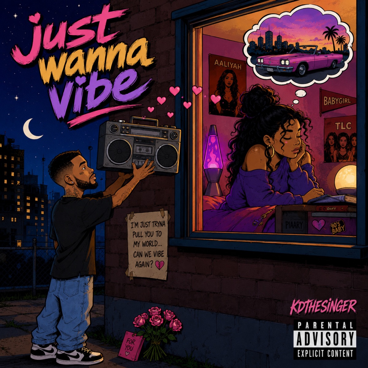 Just Wanna Vibe (feat. Nev, the Genius & TRVP BRAZY) - Single by KDtheSINGER album cover