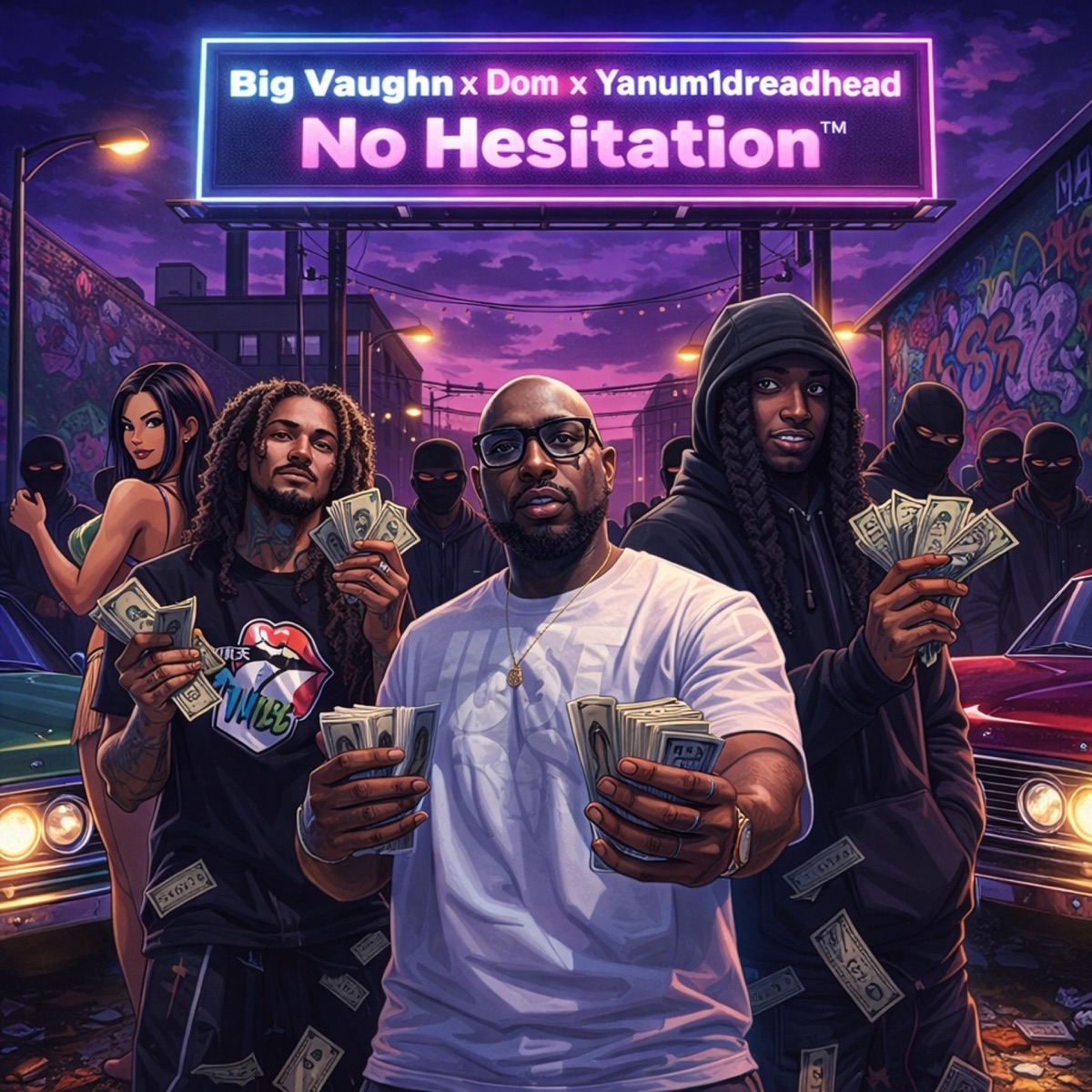 No Hesitation (feat. Dom & Yanum1dreadhead) - Single by Big Vaughn album cover